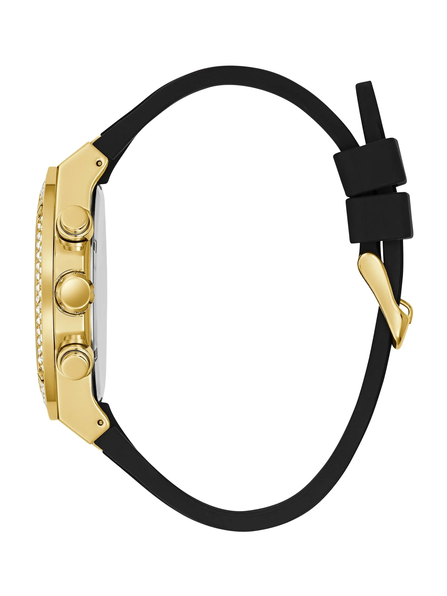 Gold-Tone Rhinestone Multifunction Watch