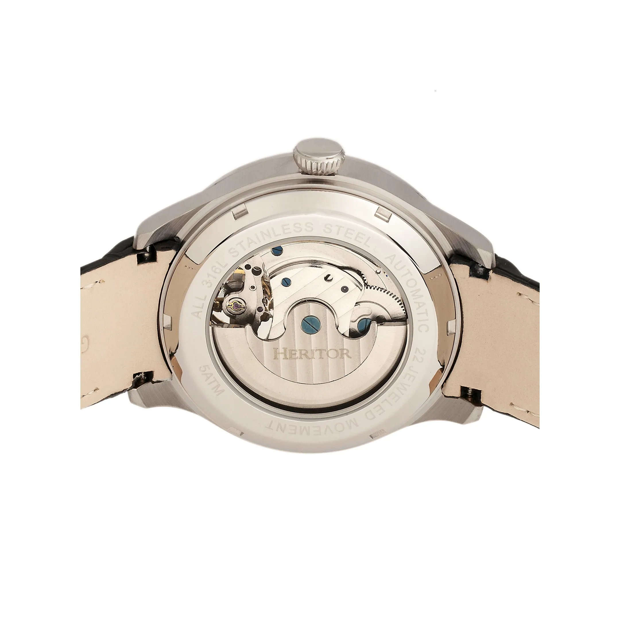 Gregory Semi-Skeleton Leather-Band Watch