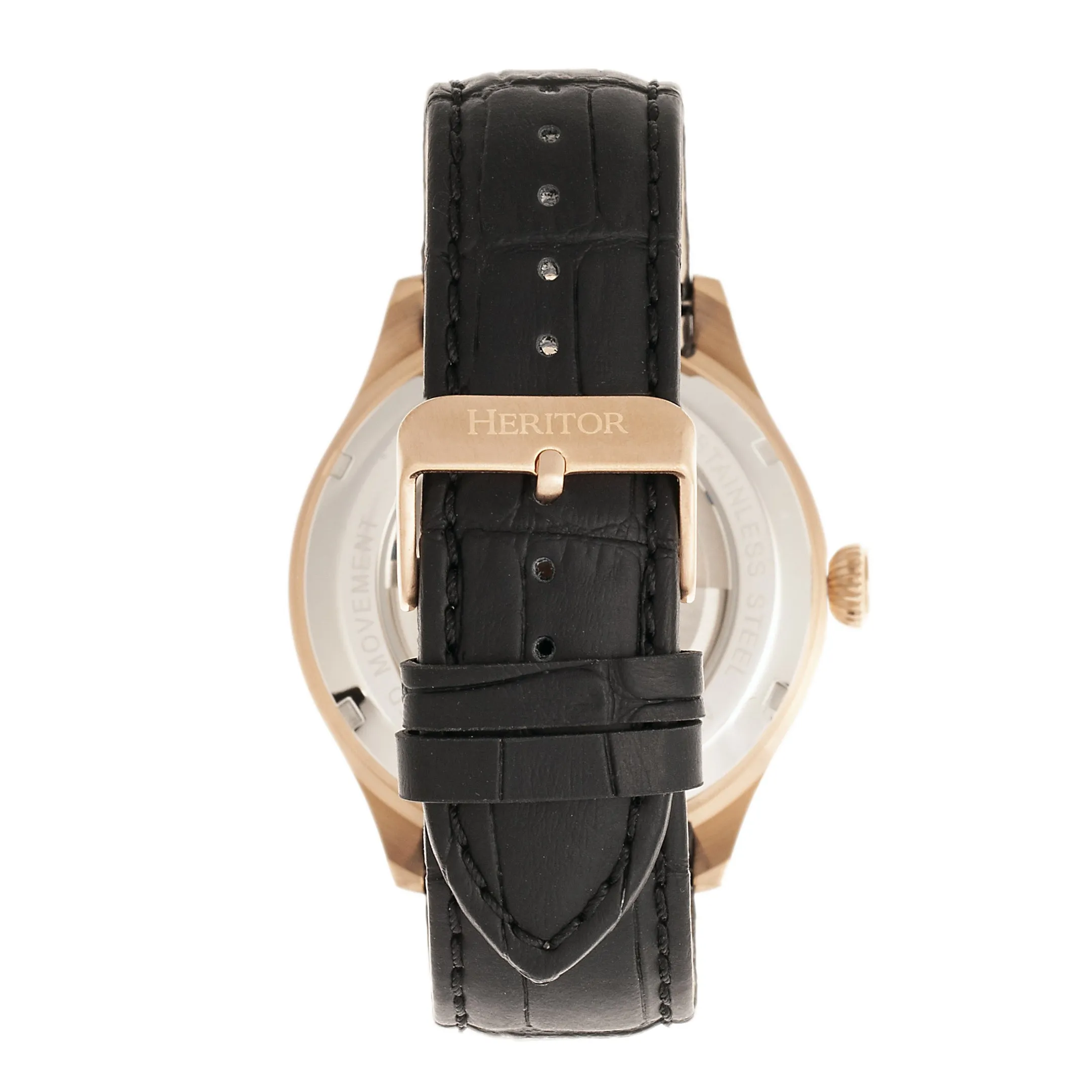 Gregory Semi-Skeleton Leather-Band Watch