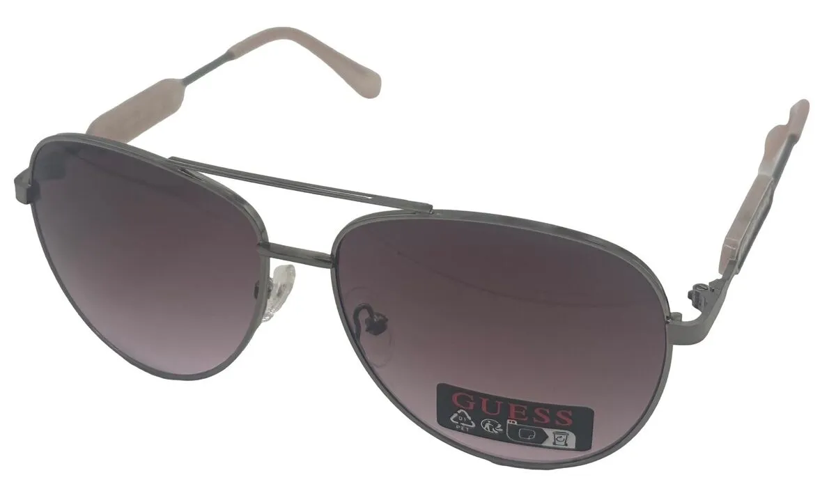 Guess Men's 60mm Shiny Light Nickeltin Sunglasses