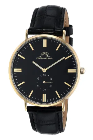 Henry Men's Leather Gold and Black Watch