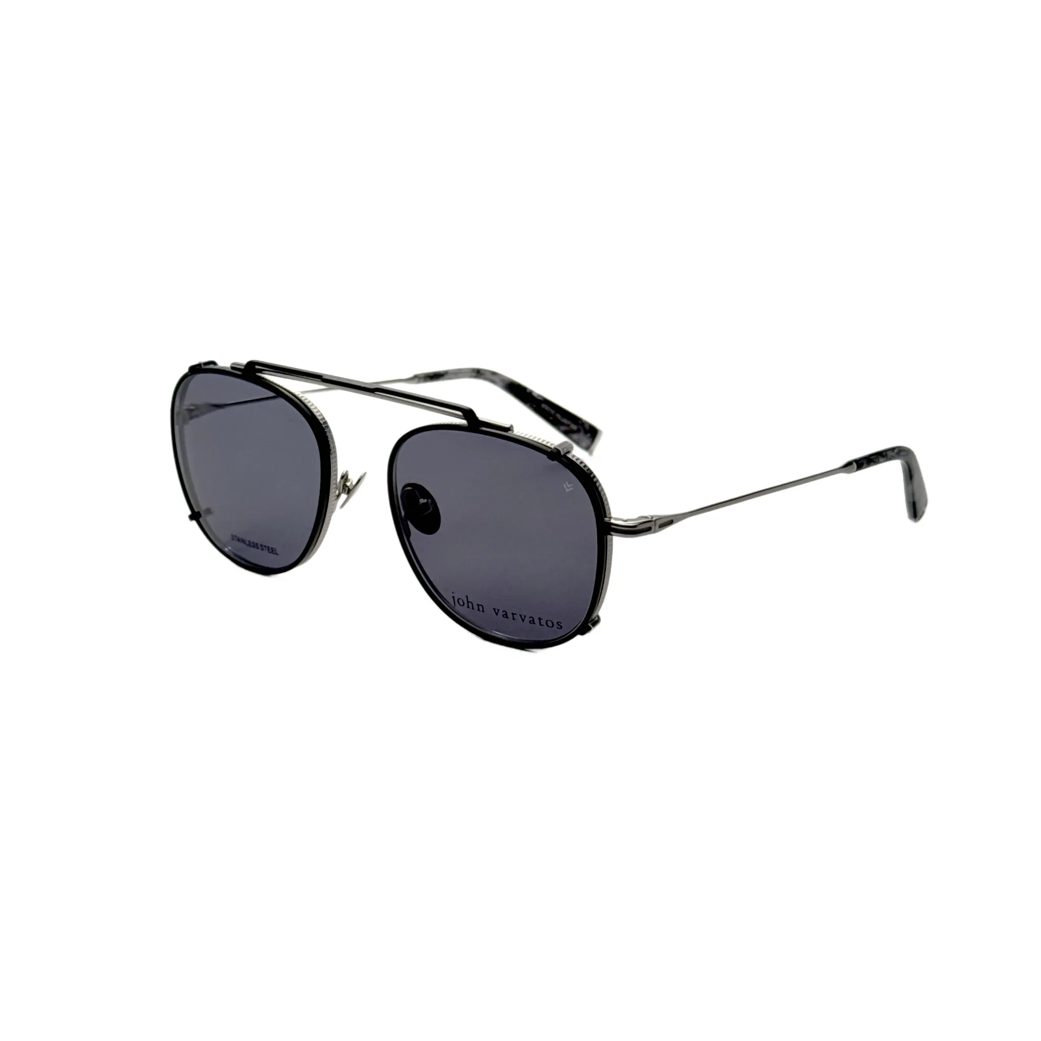 John Varvatos Men's 52 mm Black Clip-On Frames