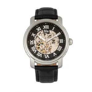 Kahn Automatic Skeleton Leather-Band Watch