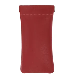 Leather Push Mouth Pebble Grain Eyeglass Holder