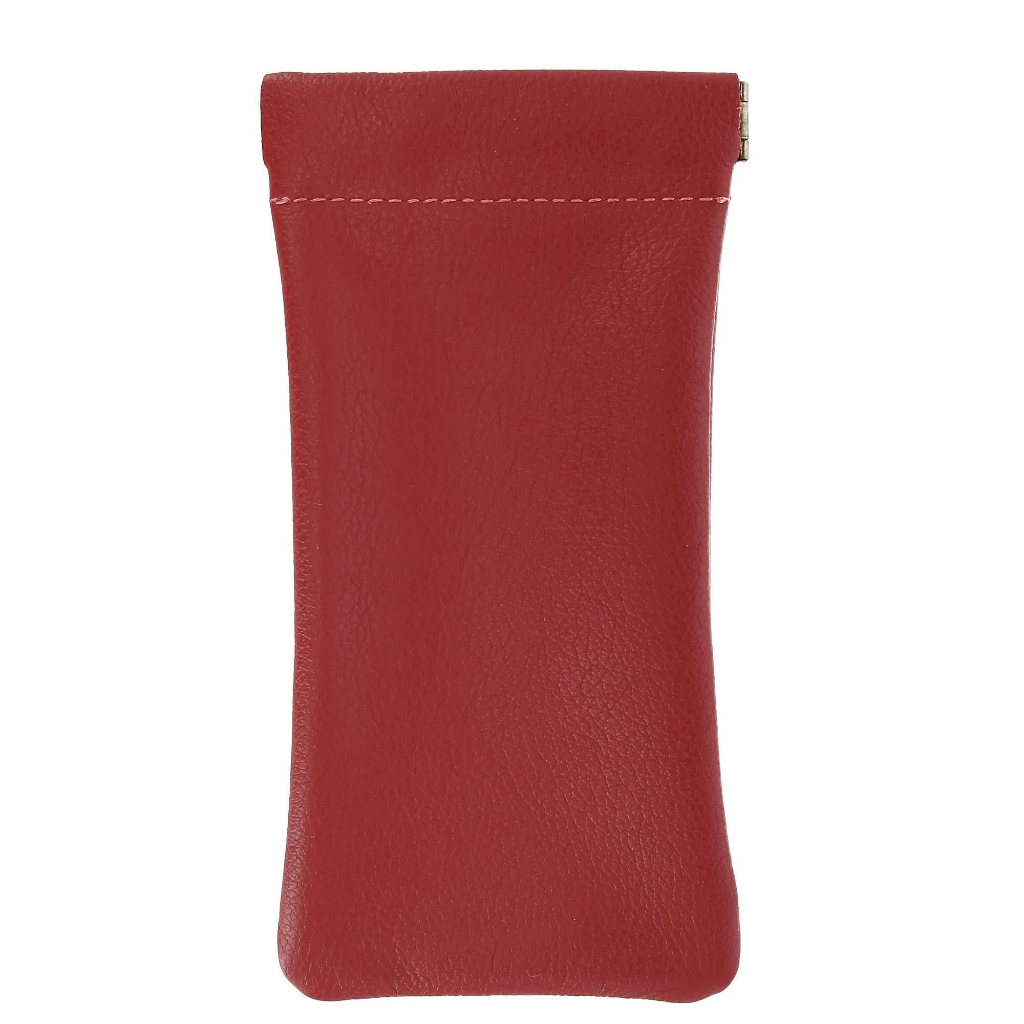 Leather Push Mouth Pebble Grain Eyeglass Holder