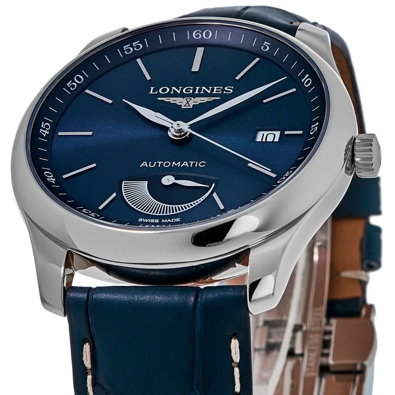 Longines Master Collection Power Reserve 40mm Blue Dial Leather Strap Men's Watch L2.908.4.92.0