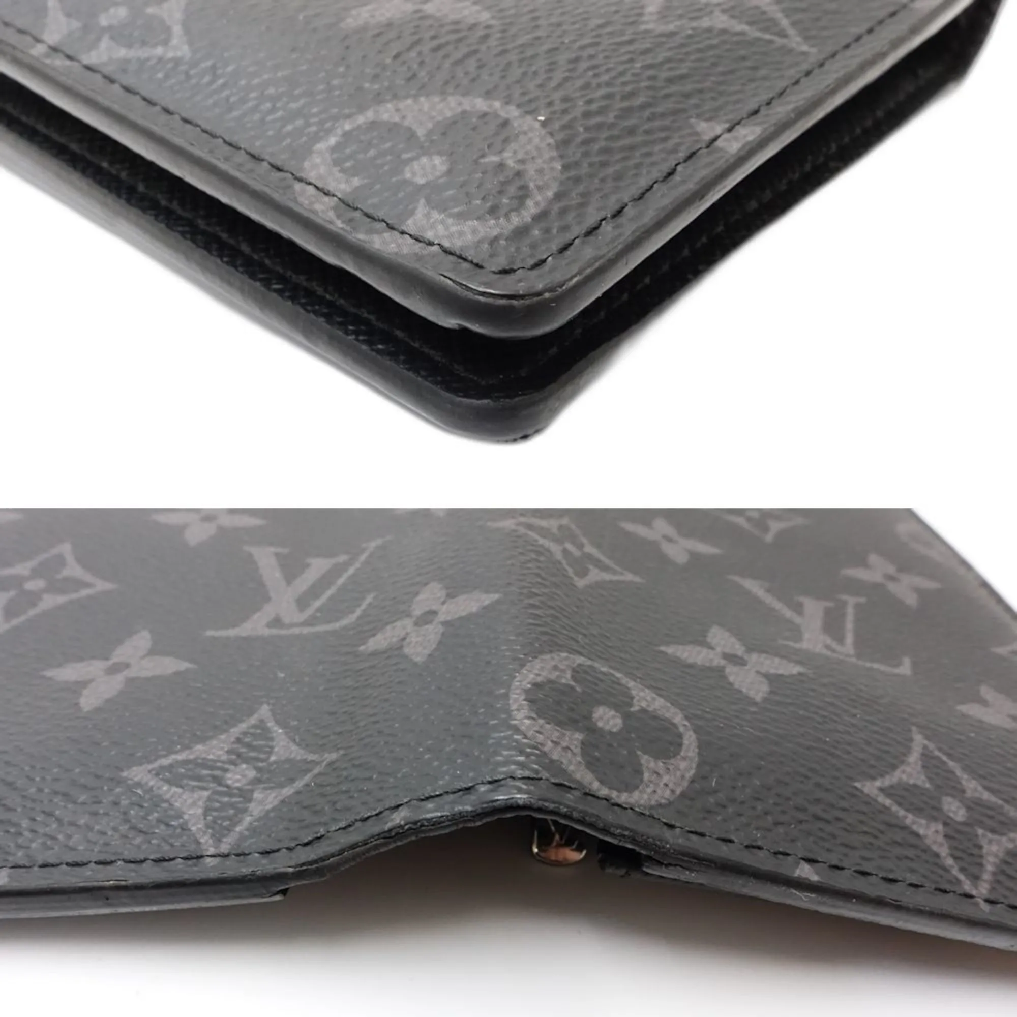 Louis Vuitton Monogram Eclipse Monogram Eclipse Noir Monogram Eclipse Long Wallet (Bi-Fold) (Pre-Owned)