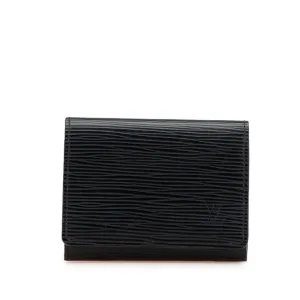 Louis Vuitton Noir Leather Card Case (Pre-Owned)