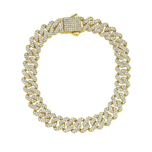 Men's 10mm Cuban Edge Chain with CZ gold