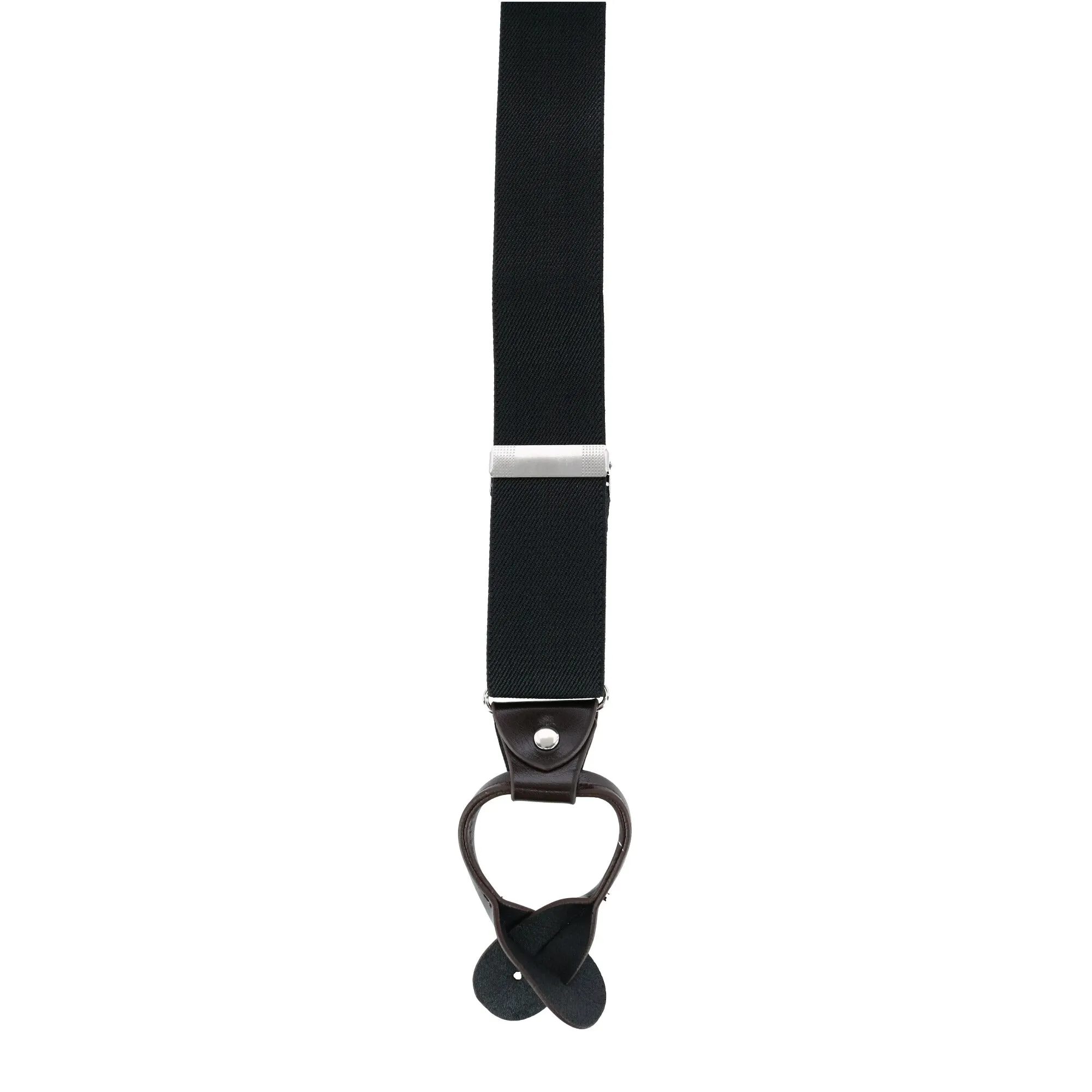 Men's 1.375 Inch Wide Solid Color Y-Back Button-End Suspenders