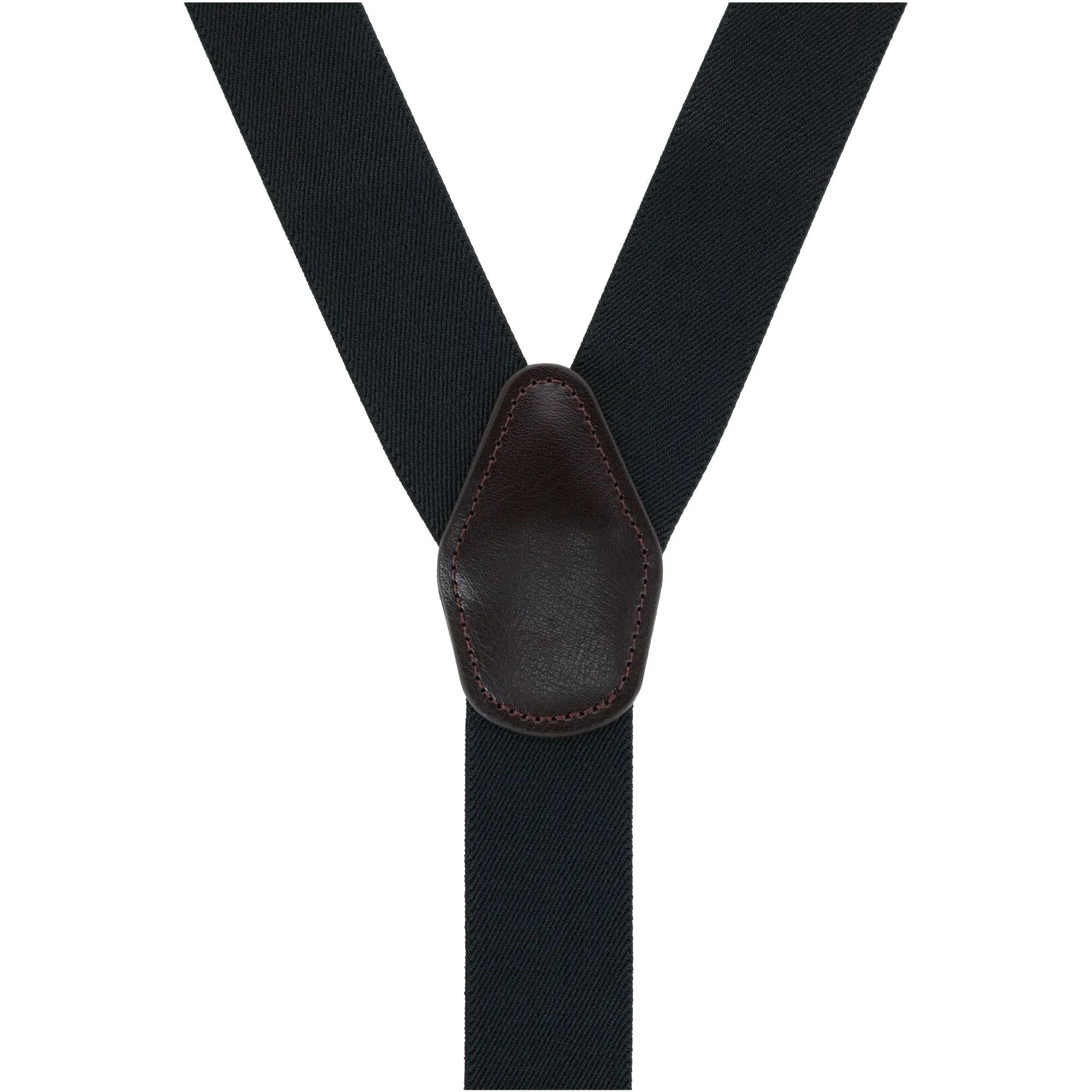 Men's 1.375 Inch Wide Solid Color Y-Back Button-End Suspenders