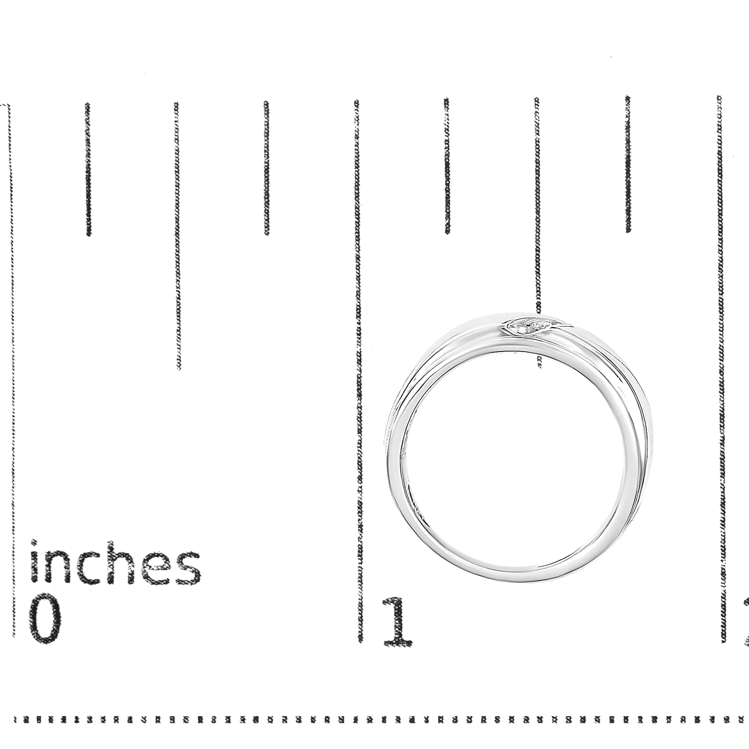 Men's .925 Sterling Silver 1/6 Cttw 3 Stone Diamond Band Ring