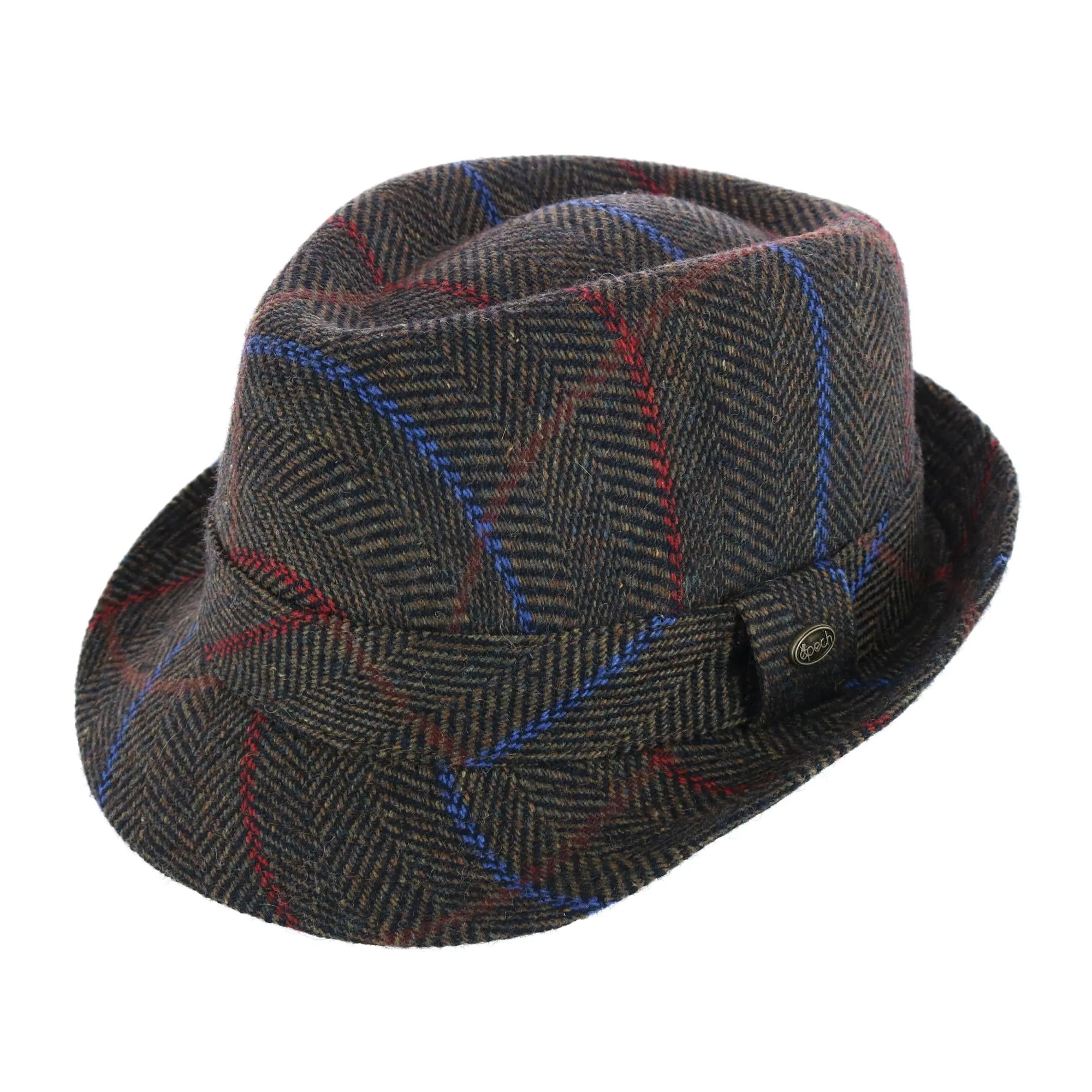 Men's Classic Plaid Wool Fedora Hat