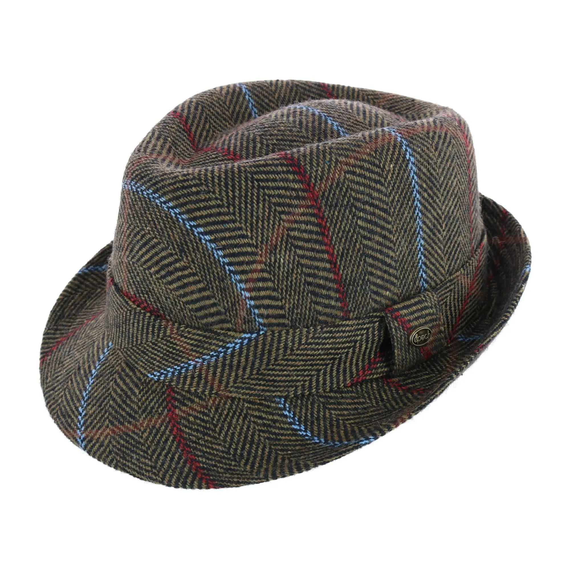 Men's Classic Plaid Wool Fedora Hat