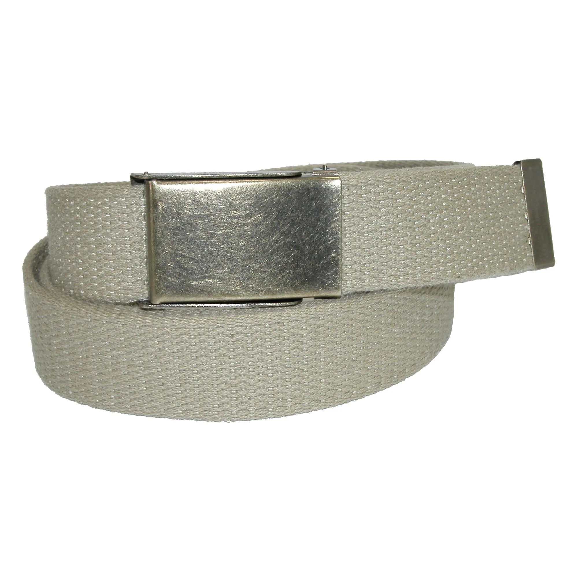 Men's Fabric Belt with Nickel Flip Top Buckle