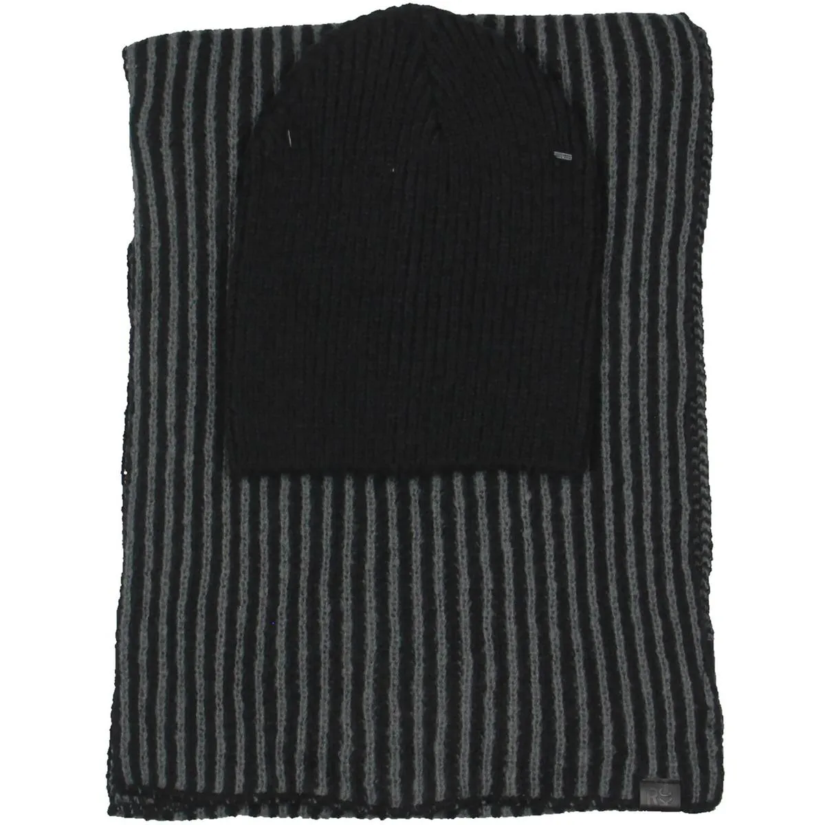 Mens Herringbone Beanie Hat & Scarf Set