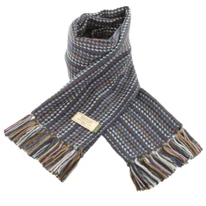 Men's Irish Alpaca Scarf In Blue/brown