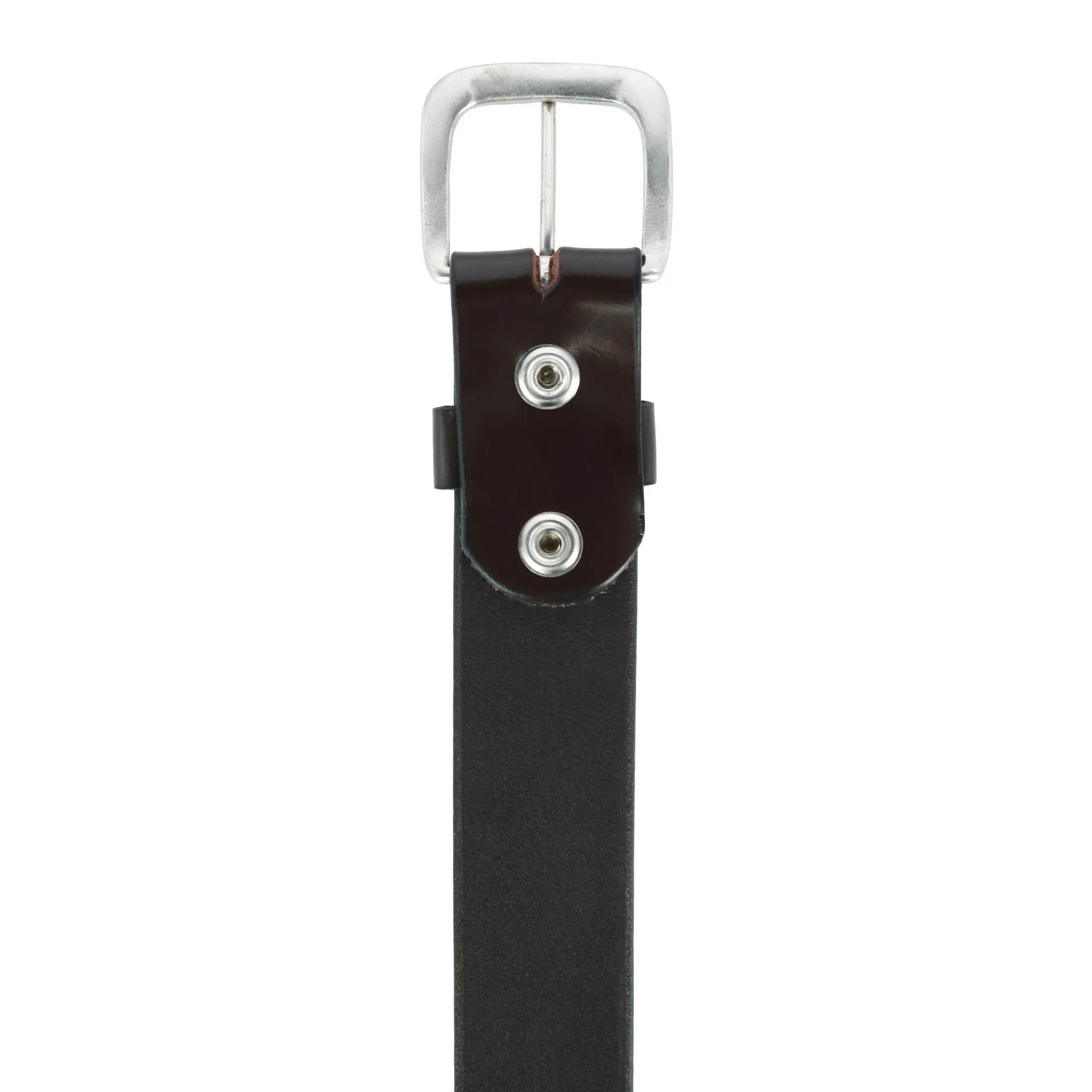 Men's Leather 1 3/8 Inch Removable Buckle Bridle Belt