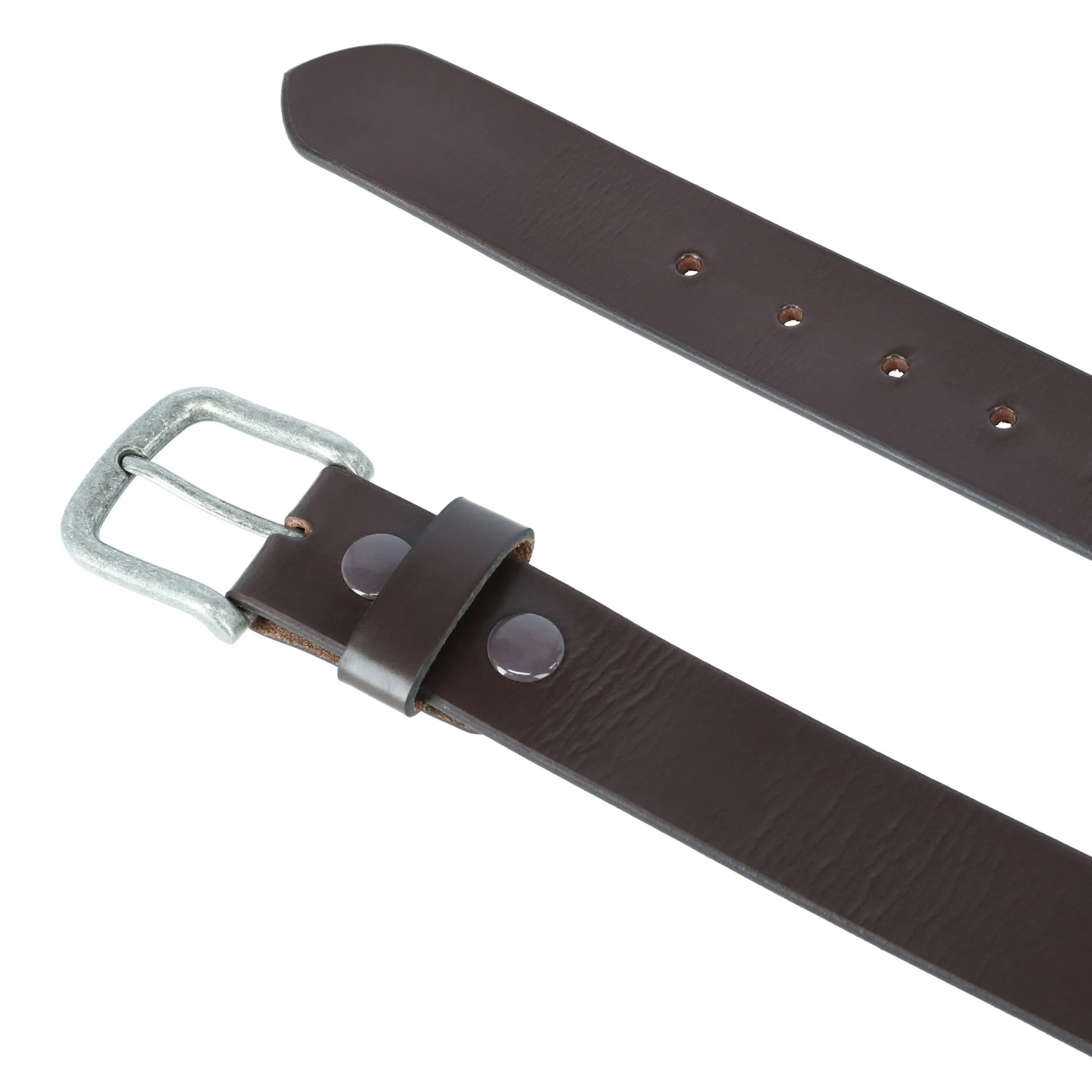 Men's Leather 1 3/8 Inch Removable Buckle Bridle Belt