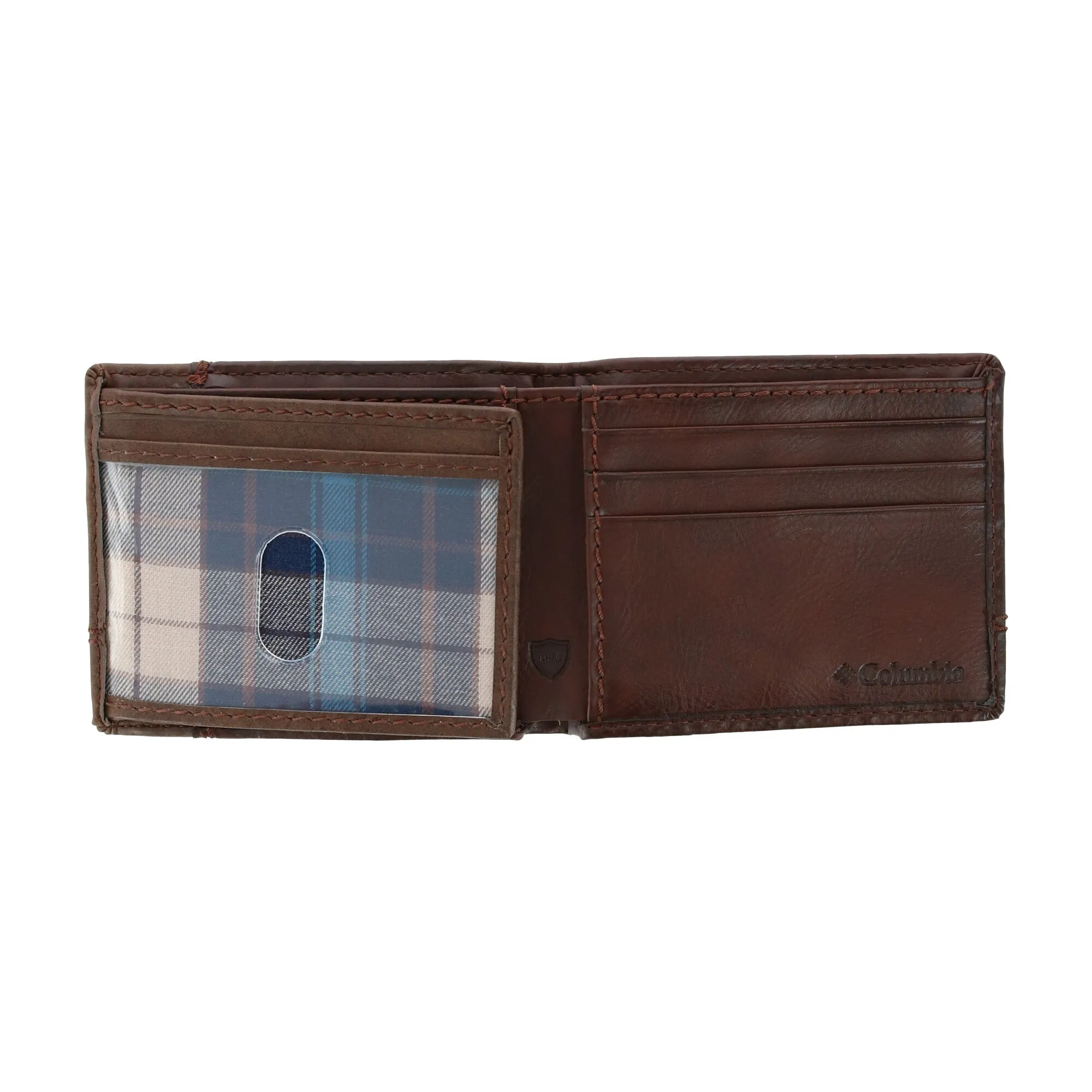 Men's Leather RFID Slim Bifold Wallet with Exterior Pocket