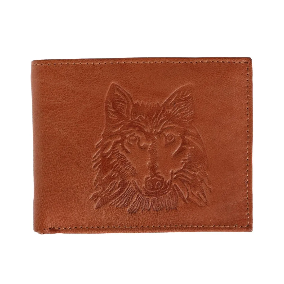 Men's RFID Wolf Embossed Bifold Wallet