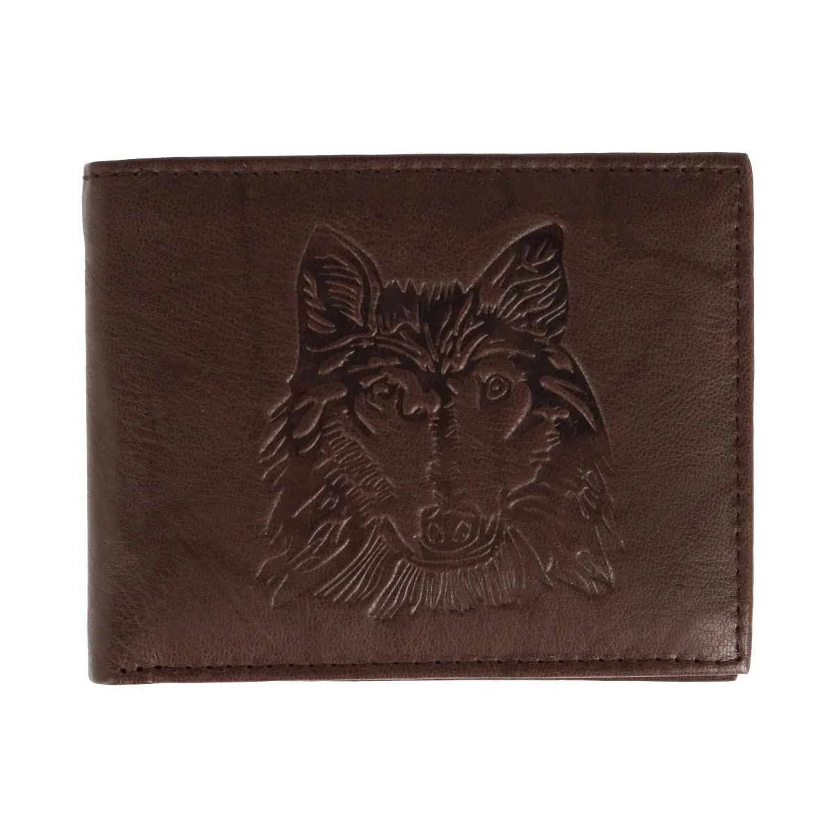 Men's RFID Wolf Embossed Bifold Wallet
