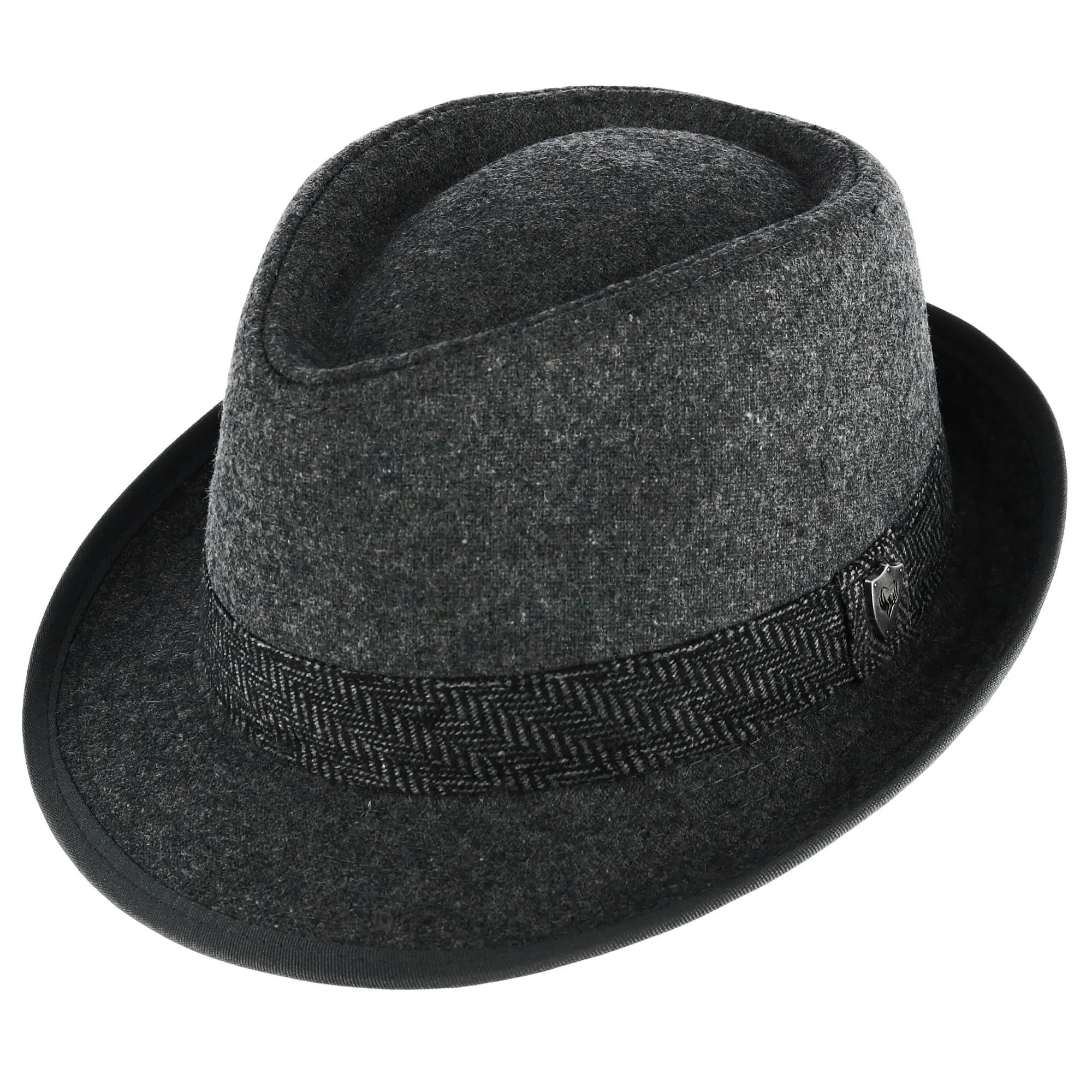 Men's Wool Blend All Season Fedora Hat with Herringbone Band