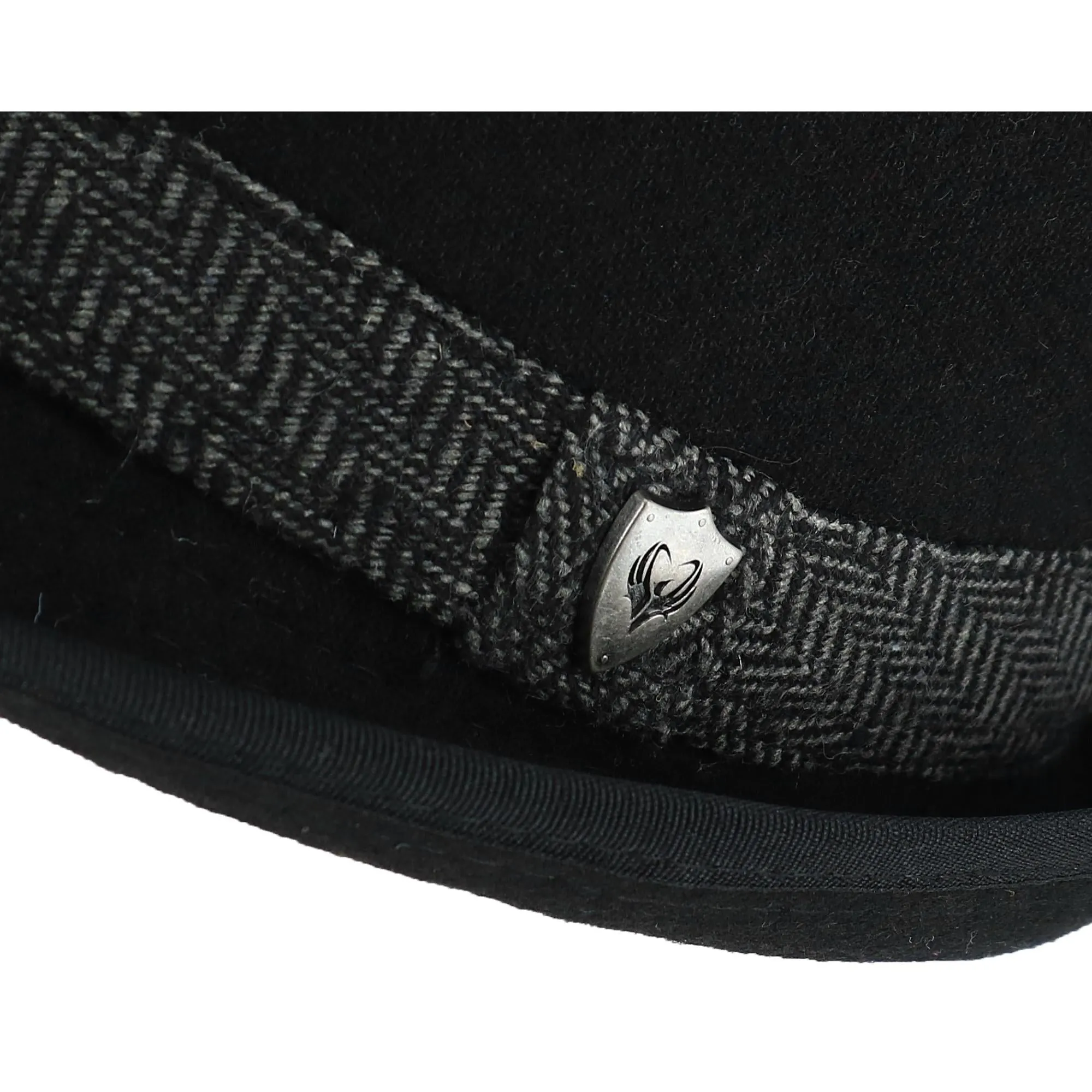 Men's Wool Blend All Season Fedora Hat with Herringbone Band
