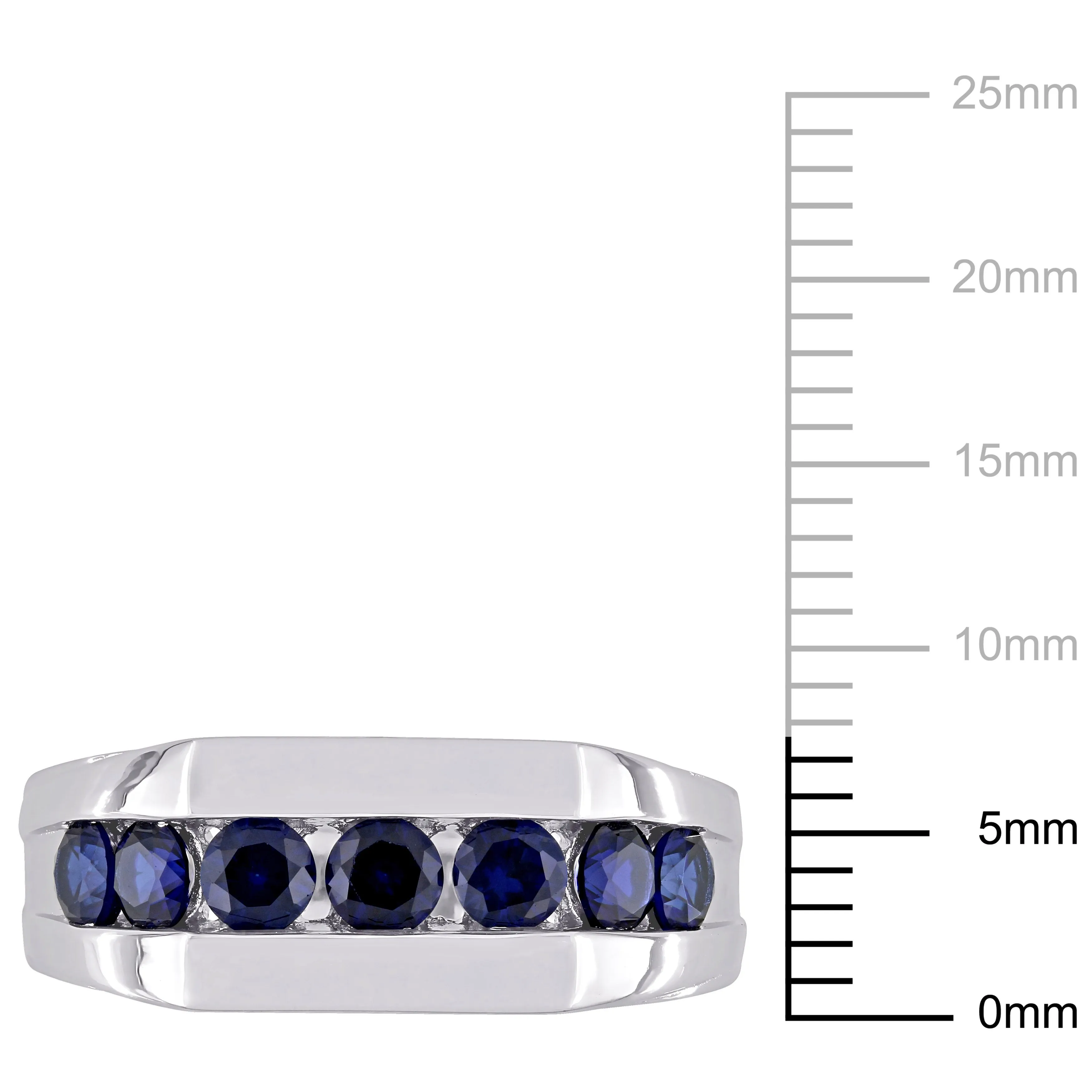 Mimi & Max 1 1/4ct TGW Created Blue Sapphire Channel Set Men's  Ring in Sterling Silver