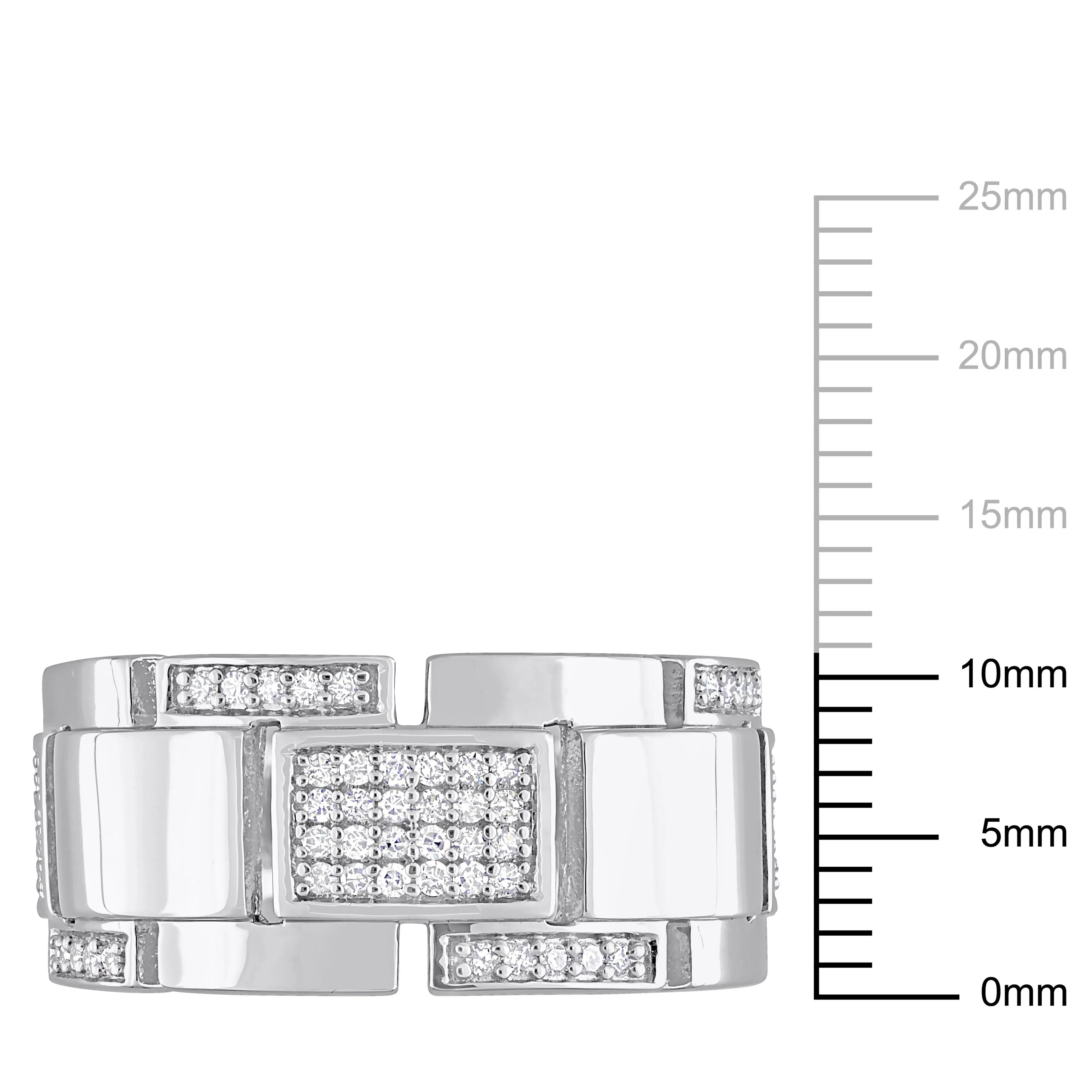 Mimi & Max 1/4ct TW Diamond Men's Ring in Sterling Silver