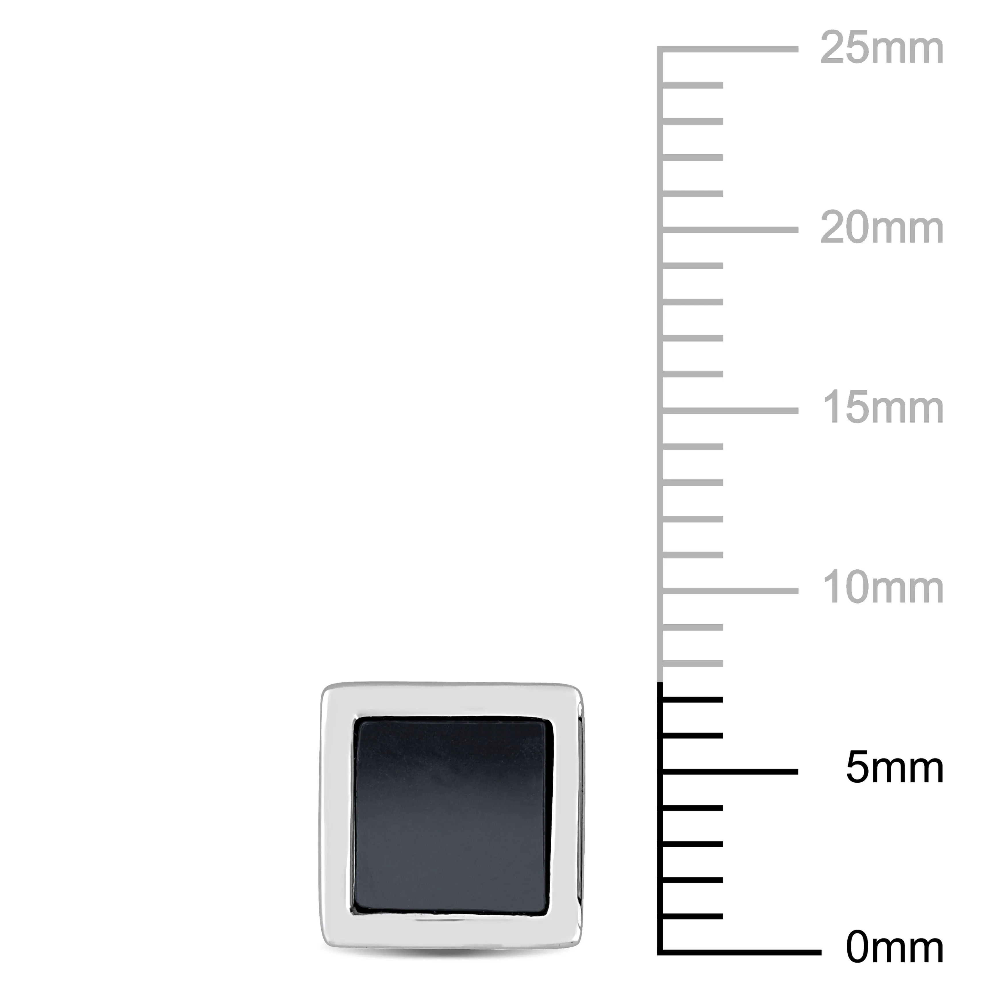 Mimi & Max 1ct TGW Hematite Square Stud Earrings in Sterling Silver