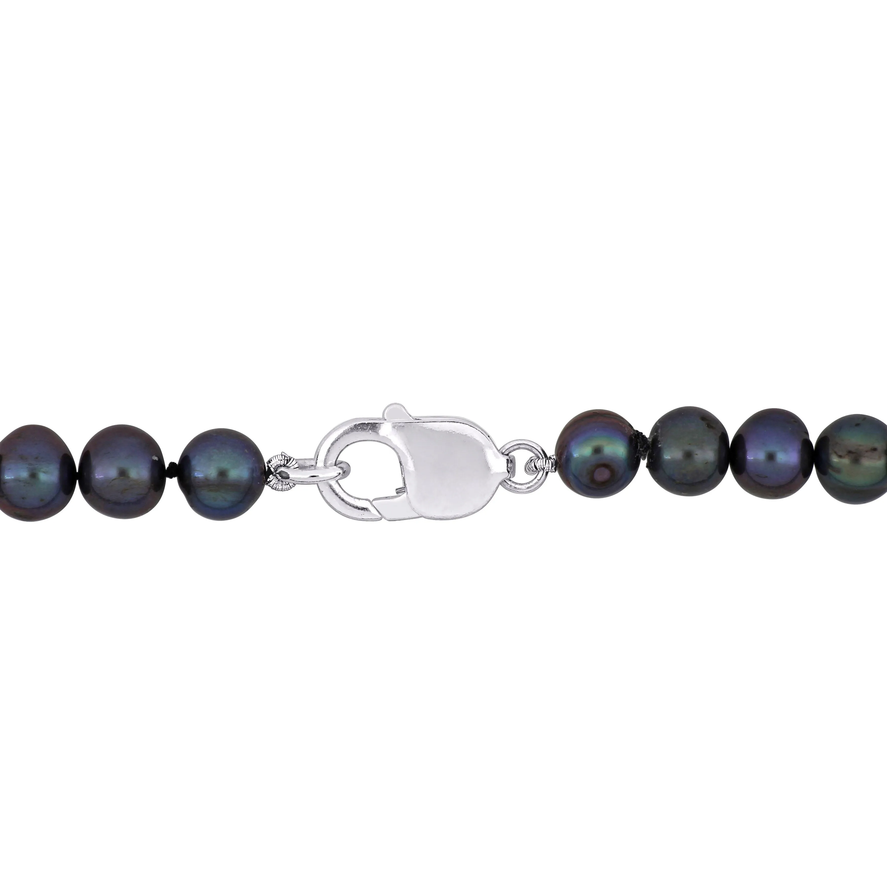 Mimi & Max 8-8.5mm Men's Black Freshwater Cultured Pearl String Bracelet with Sterling Silver Lobster Clasp - 9 in.
