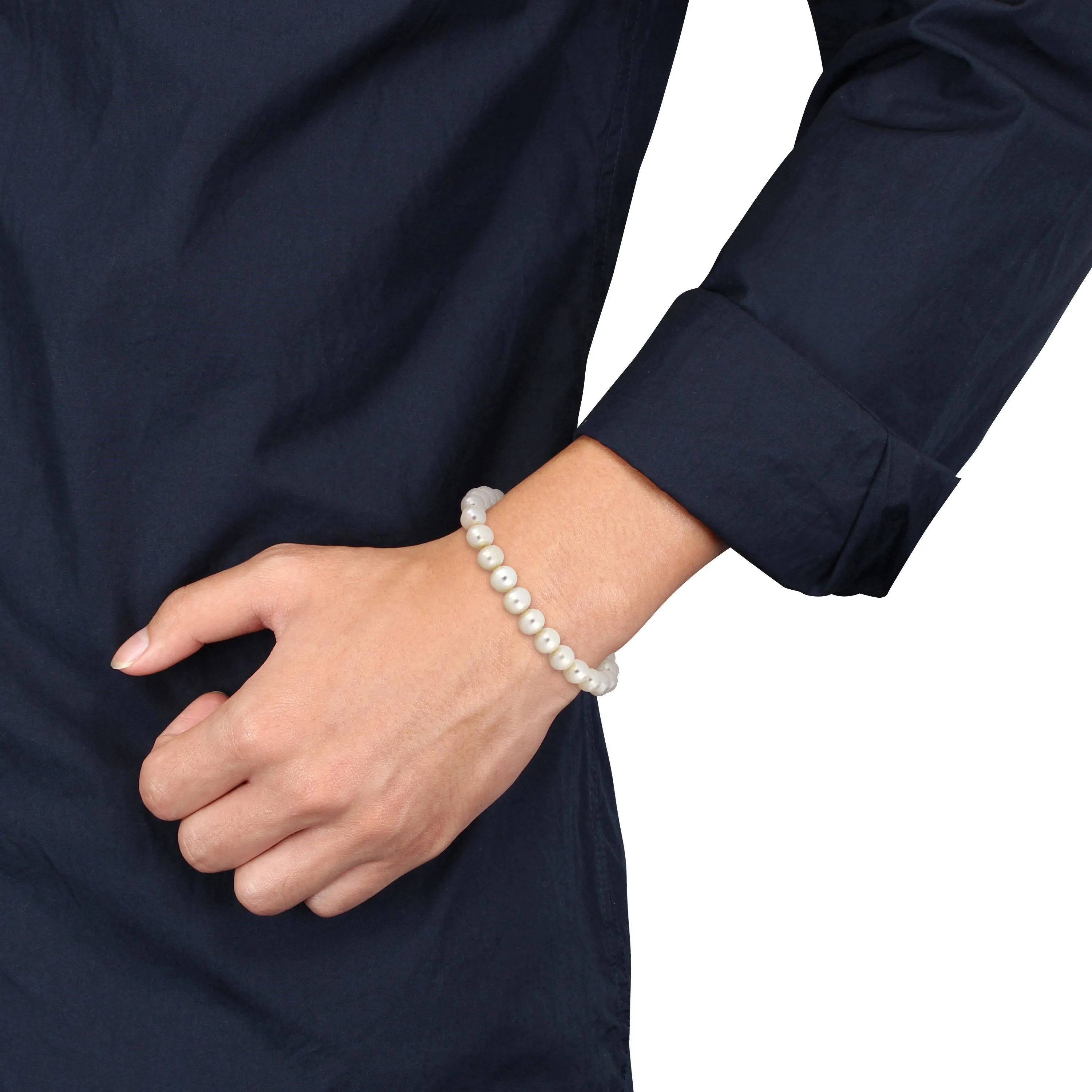 Mimi & Max 9-9.5mm Men's Freshwater Cultured Pearl Bracelet with Sterling Silver Lobster Clasp - 9 in.