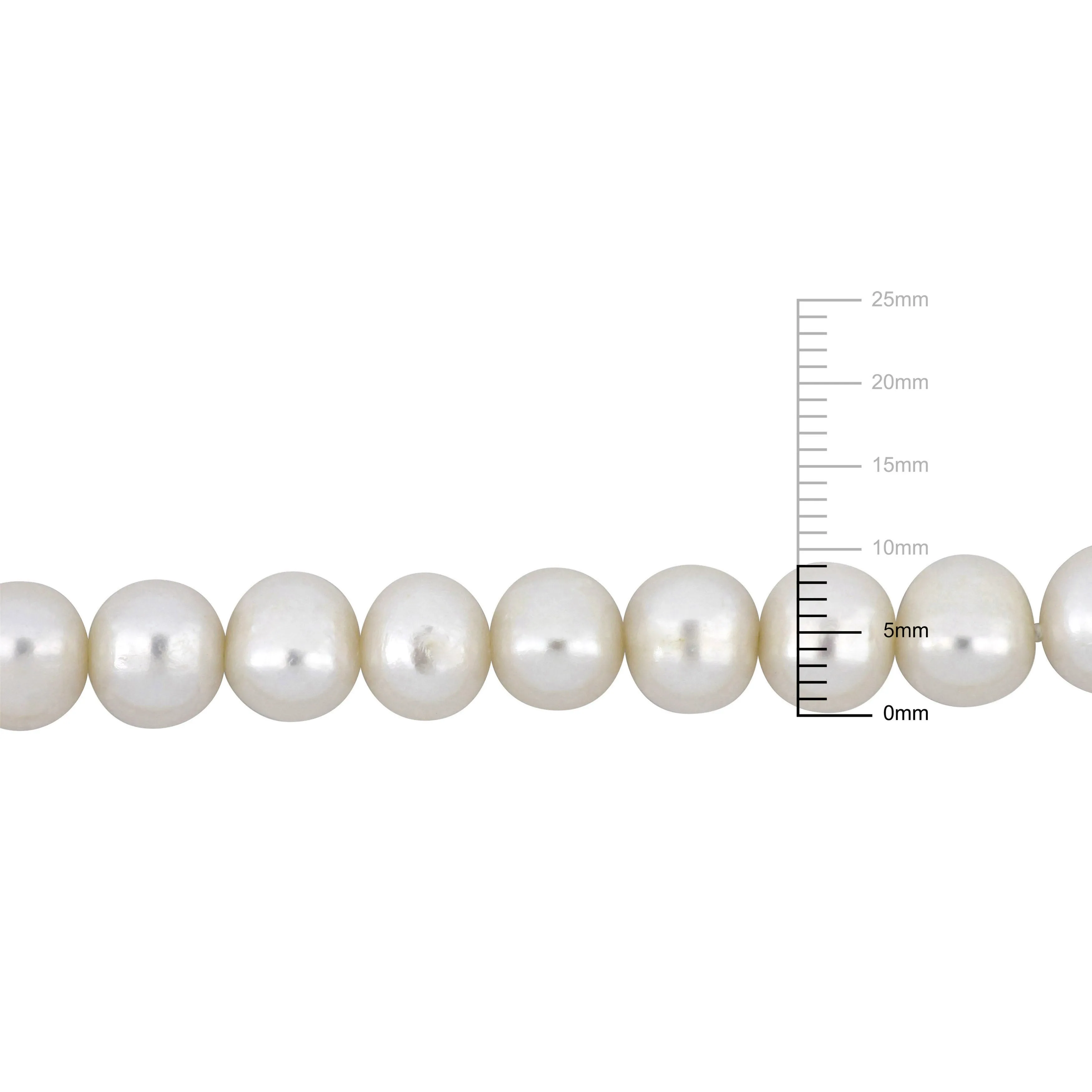Mimi & Max 9-9.5mm Off-Round Freshwater Cultured Men's Pearl Necklace with Large Sterling Silver Lobster Clasp - 20 in.