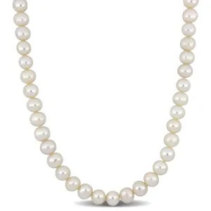 Mimi & Max 9-9.5mm Off-Round Freshwater Cultured Men's Pearl Necklace with Large Sterling Silver Lobster Clasp - 20 in.