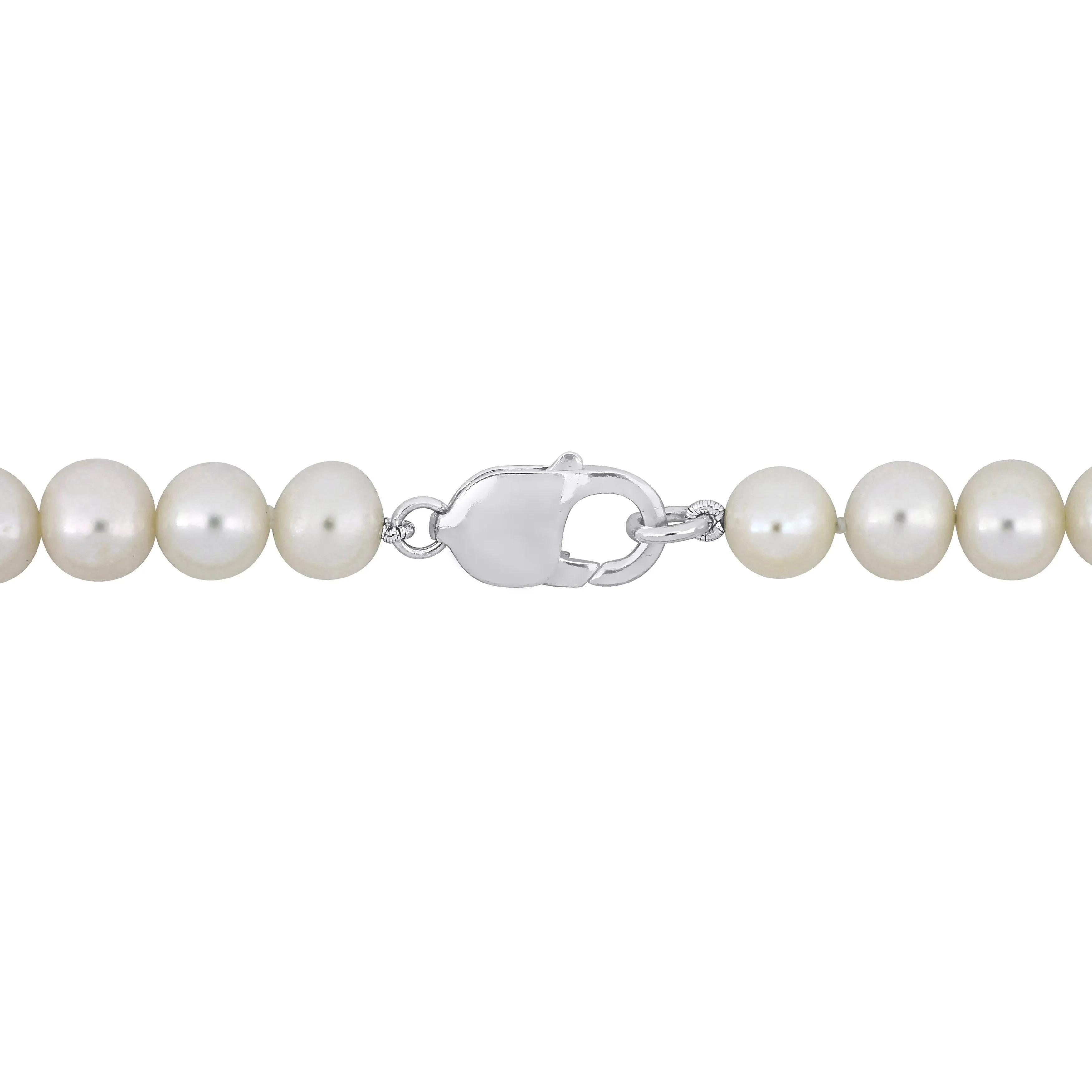 Mimi & Max 9-9.5mm Off-Round Freshwater Cultured Men's Pearl Necklace with Large Sterling Silver Lobster Clasp - 20 in.