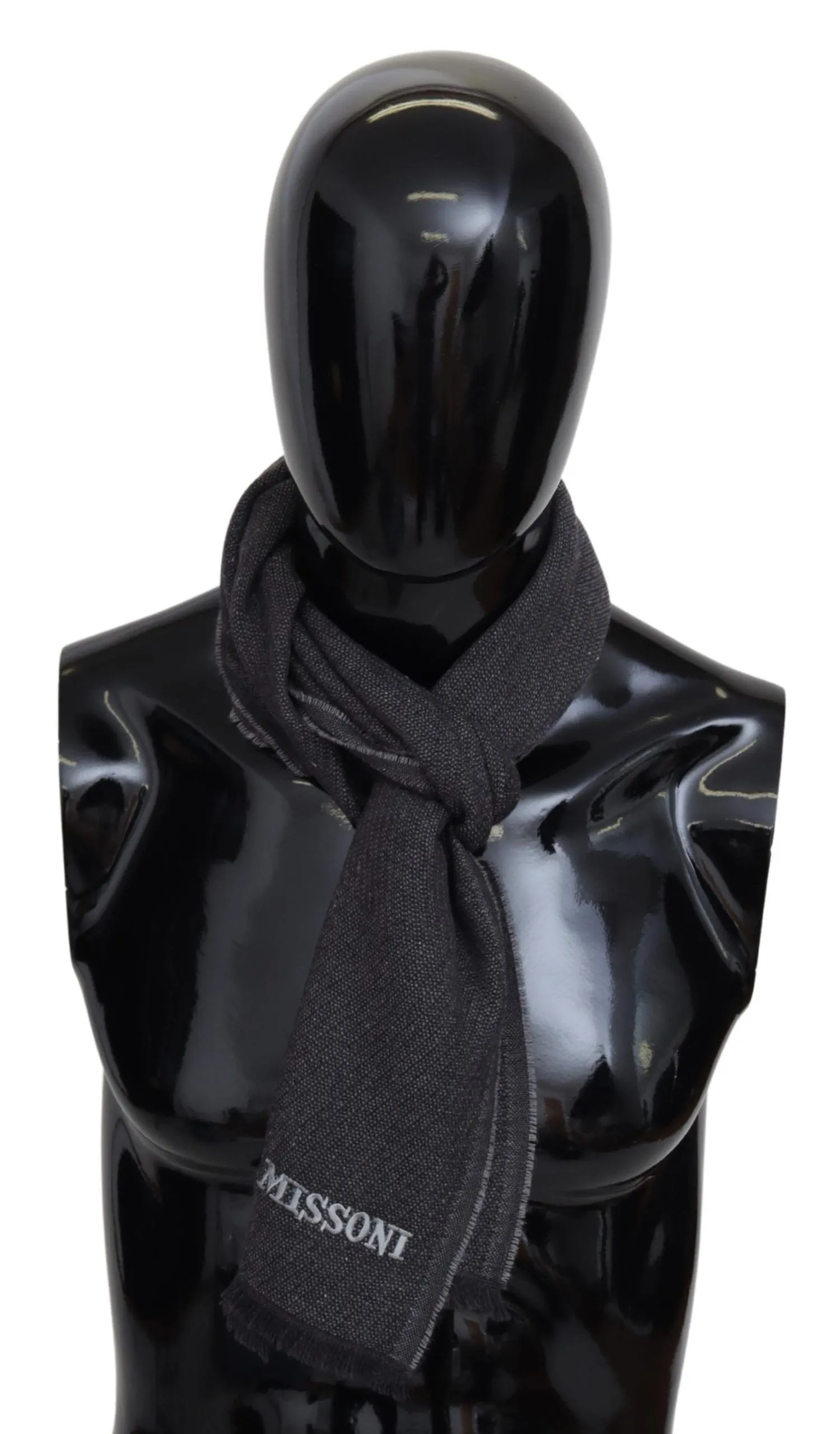 Missoni Elegant Wool Scarf with Signature Men's Embroidery