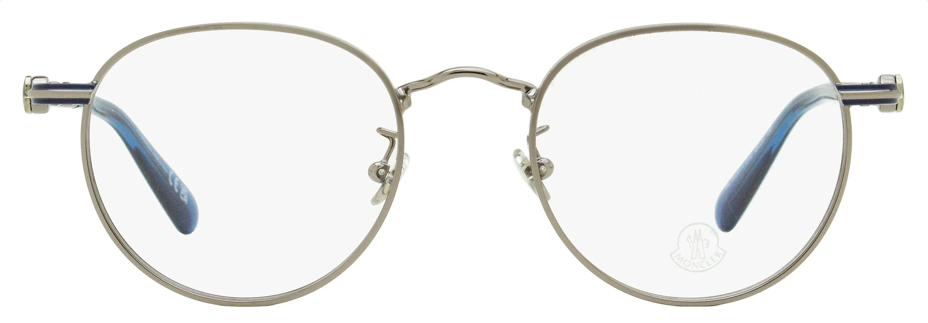 Moncler Men's Oval Eyeglasses ML5204H 014 Ruthenium/Blue 48mm