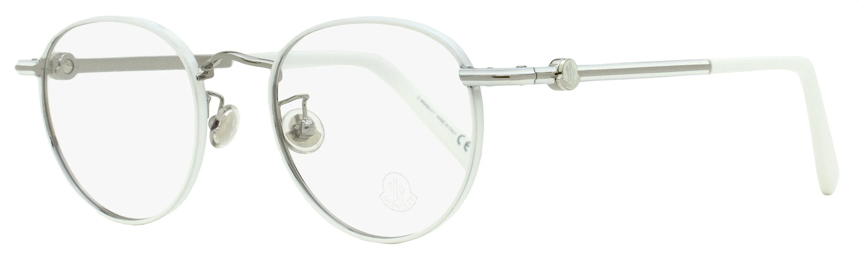Moncler Men's Oval Eyeglasses ML5204H 021 White 48mm