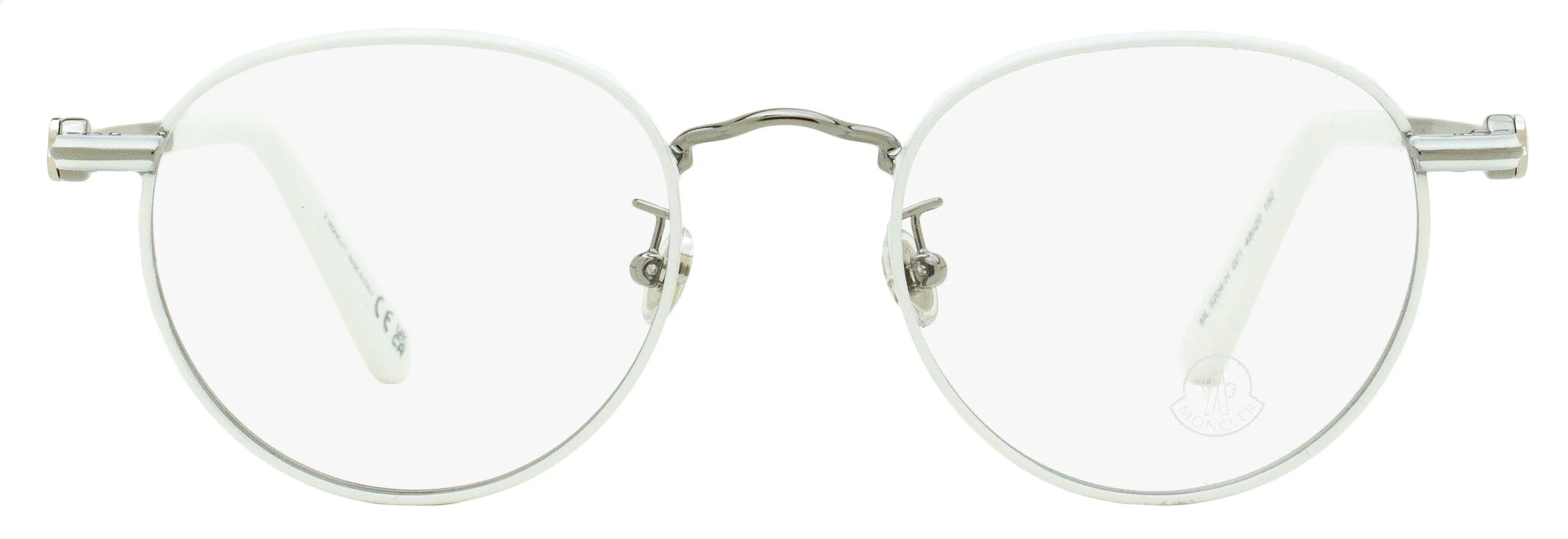 Moncler Men's Oval Eyeglasses ML5204H 021 White 48mm