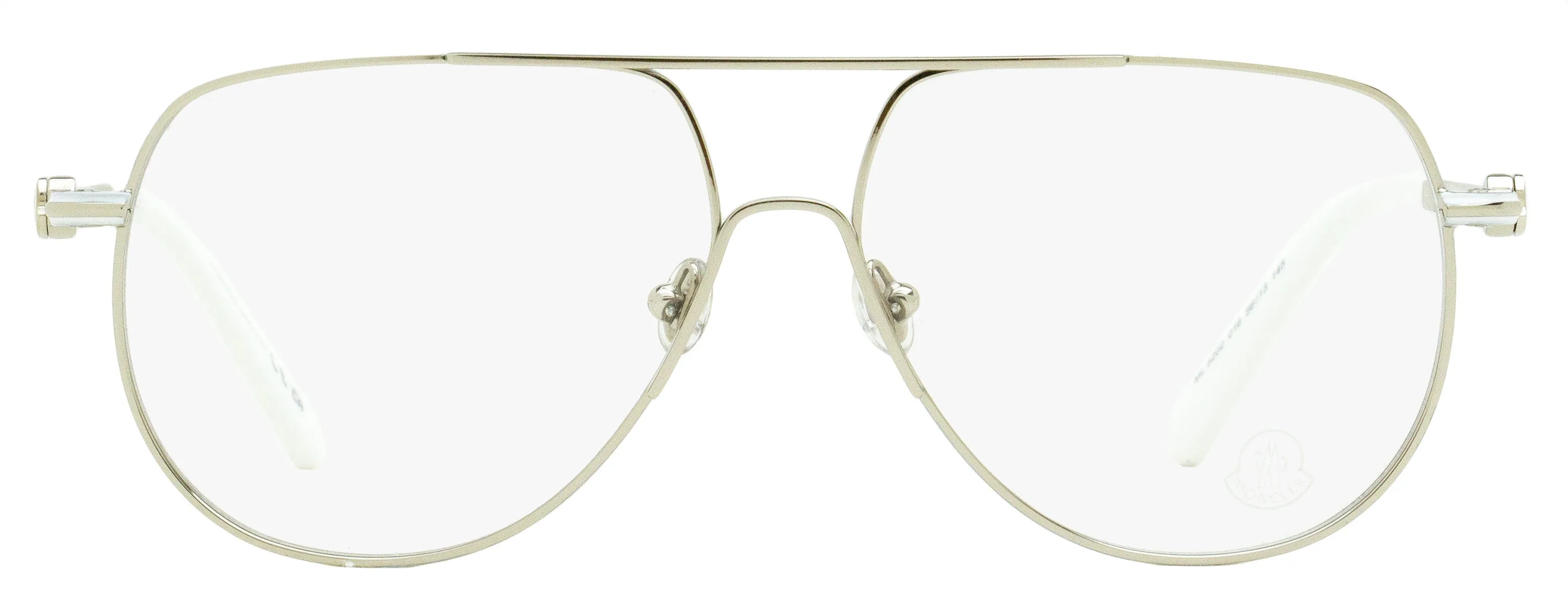 Moncler Men's Pilot Eyeglasses ML5202 016 Palladium/Ivory 56mm