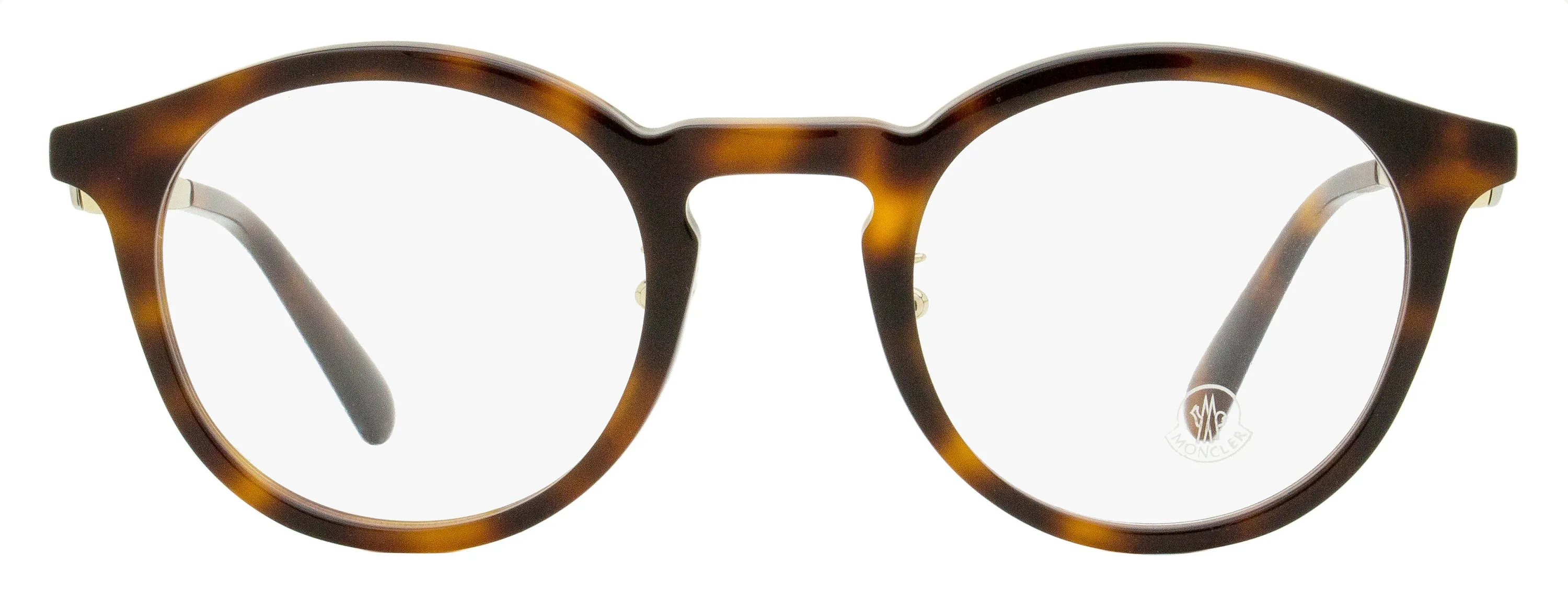 Moncler Men's Round Eyeglasses ML5175H 052 Dark Havana 49mm