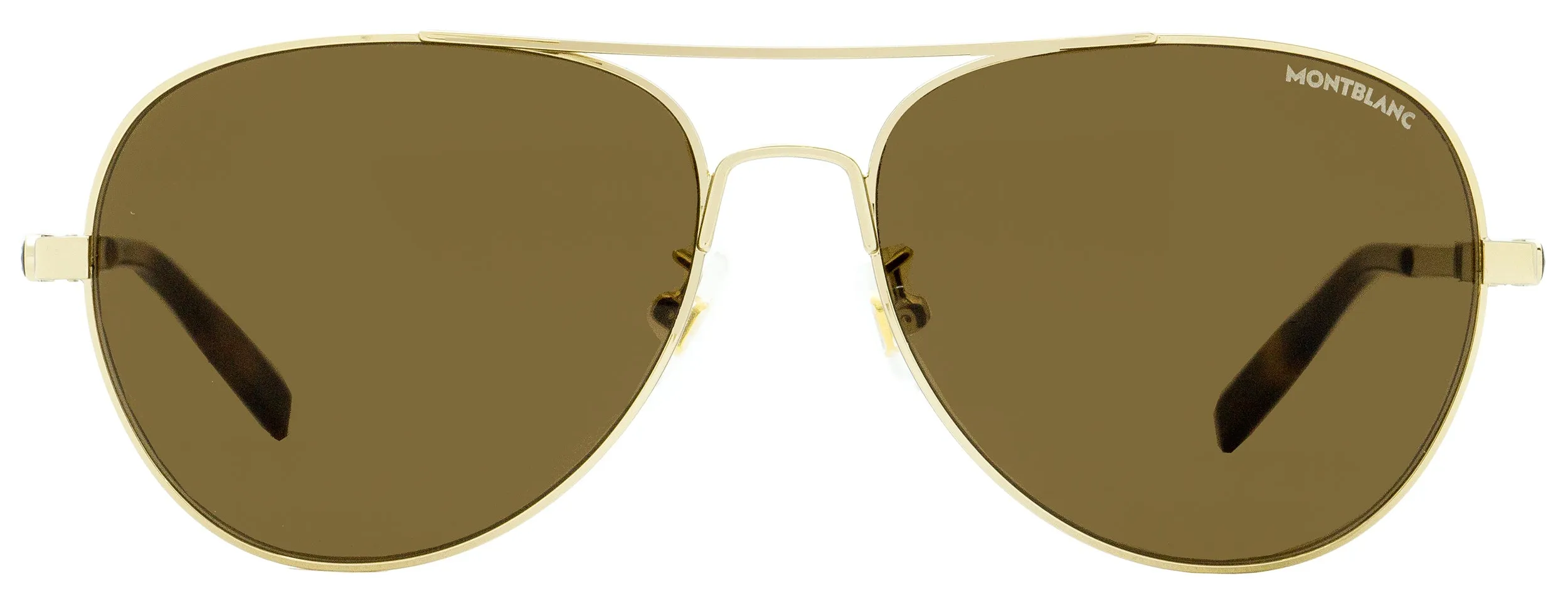 Montblanc Men's Pilot Sunglasses MB0027S 008 Gold/Havana 60mm
