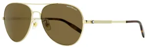 Montblanc Men's Pilot Sunglasses MB0027S 008 Gold/Havana 60mm