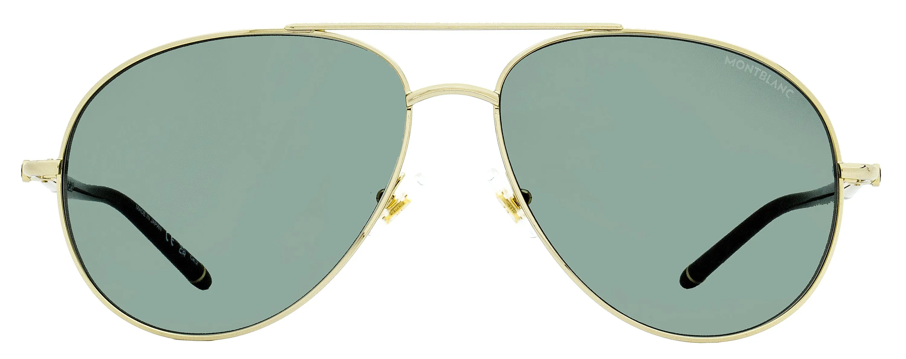Montblanc Men's Pilot Sunglasses MB0068S 002 Gold/Black 61mm