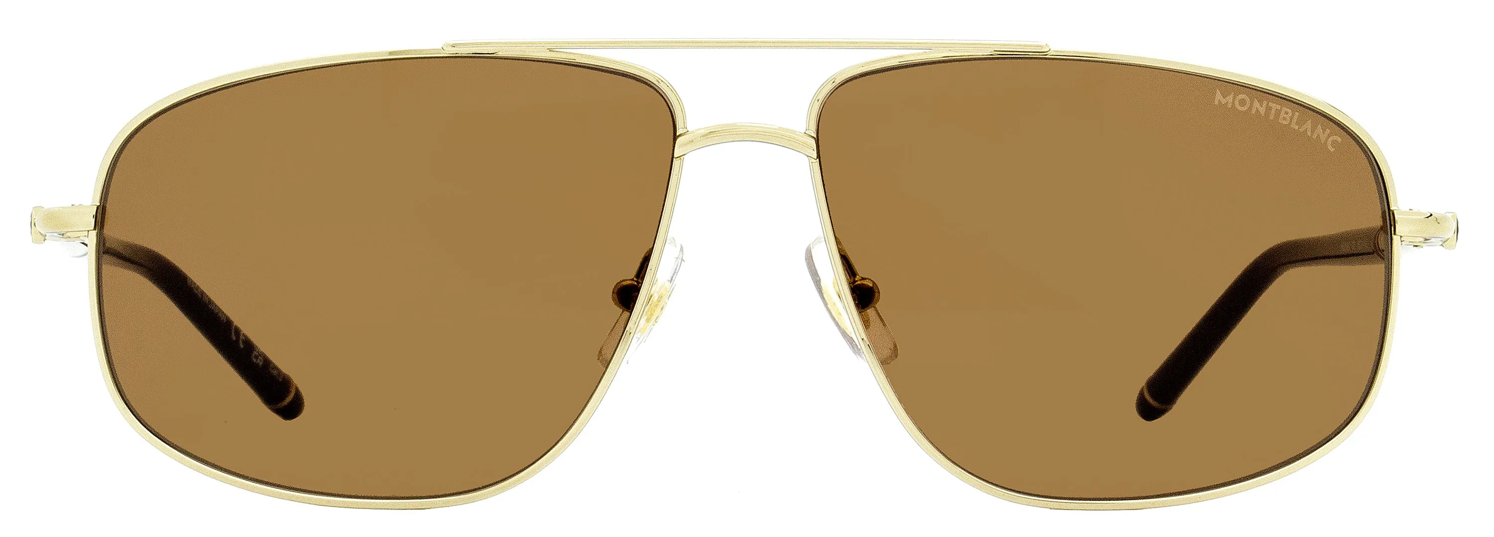 Montblanc Men's Pilot Sunglasses MB0069S 001 Gold/Black 60mm