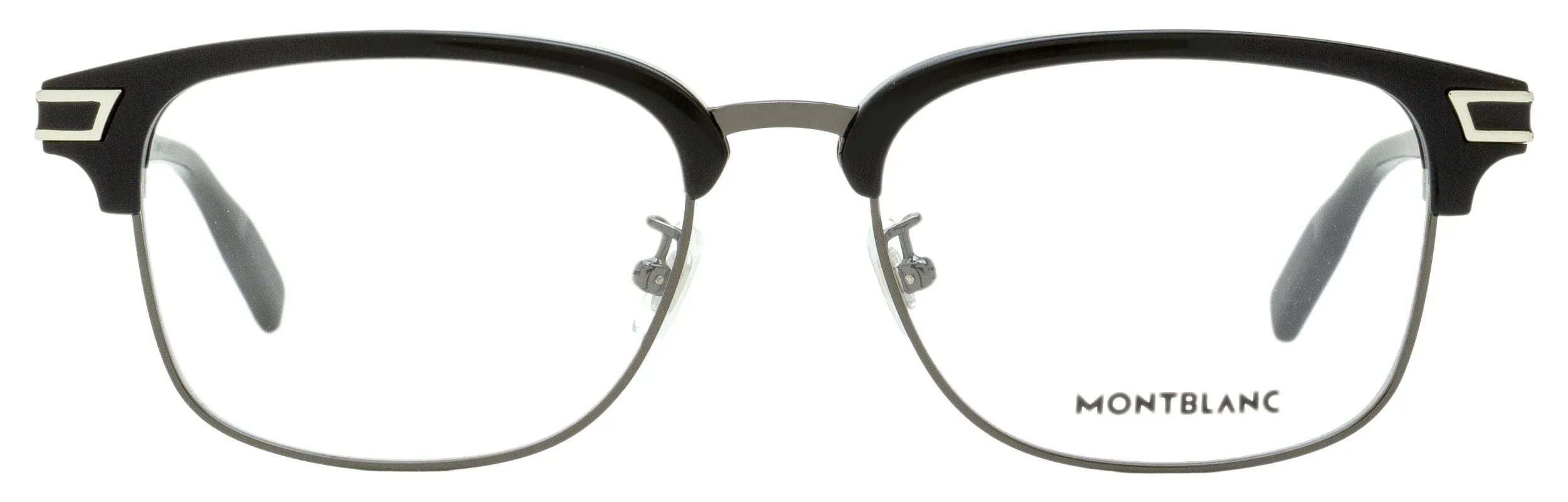 Montblanc Men's Rectangular Eyeglasses MB0043O 005 Black/Gunmetal 55mm