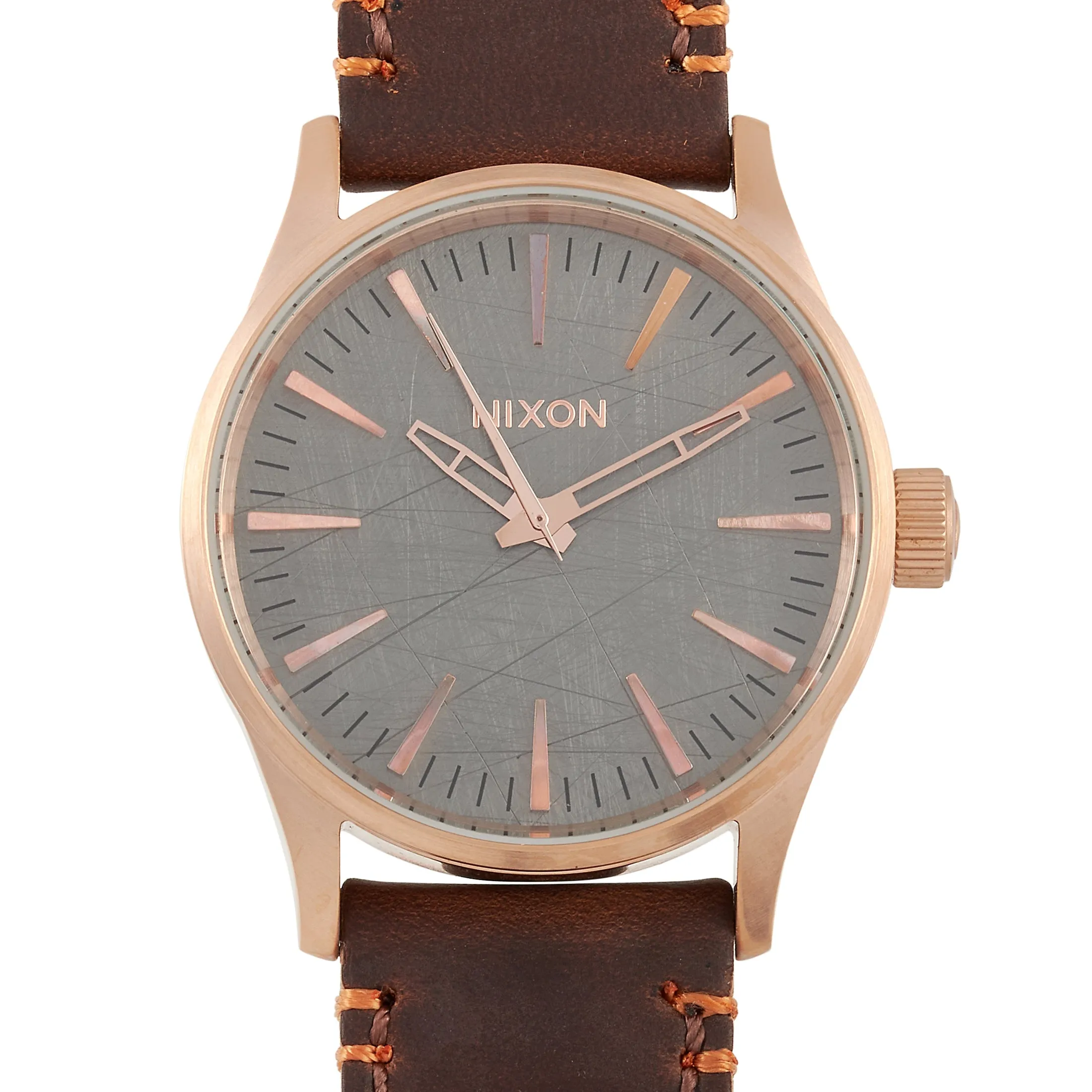 Nixon Sentry 38 Leather Stainless Steel Watch A377 2001