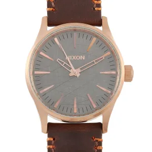 Nixon Sentry 38 Leather Stainless Steel Watch A377 2001