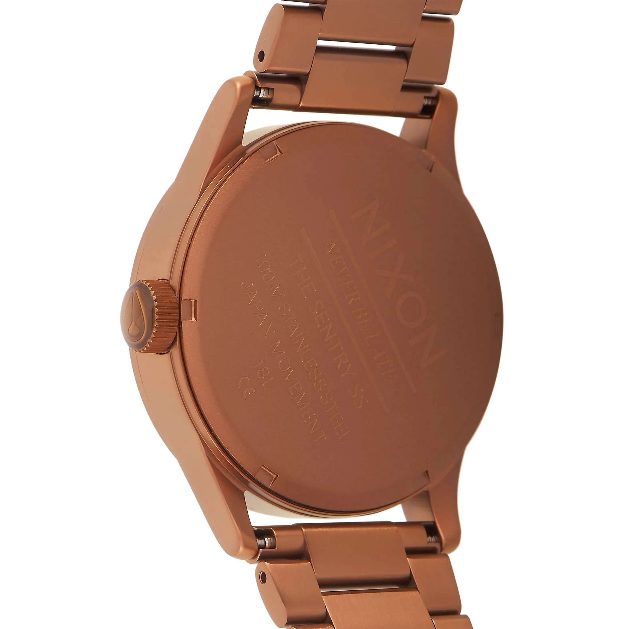 Nixon Sentry SS 42 mm All Matte Copper Stainless Steel Watch A356 3165